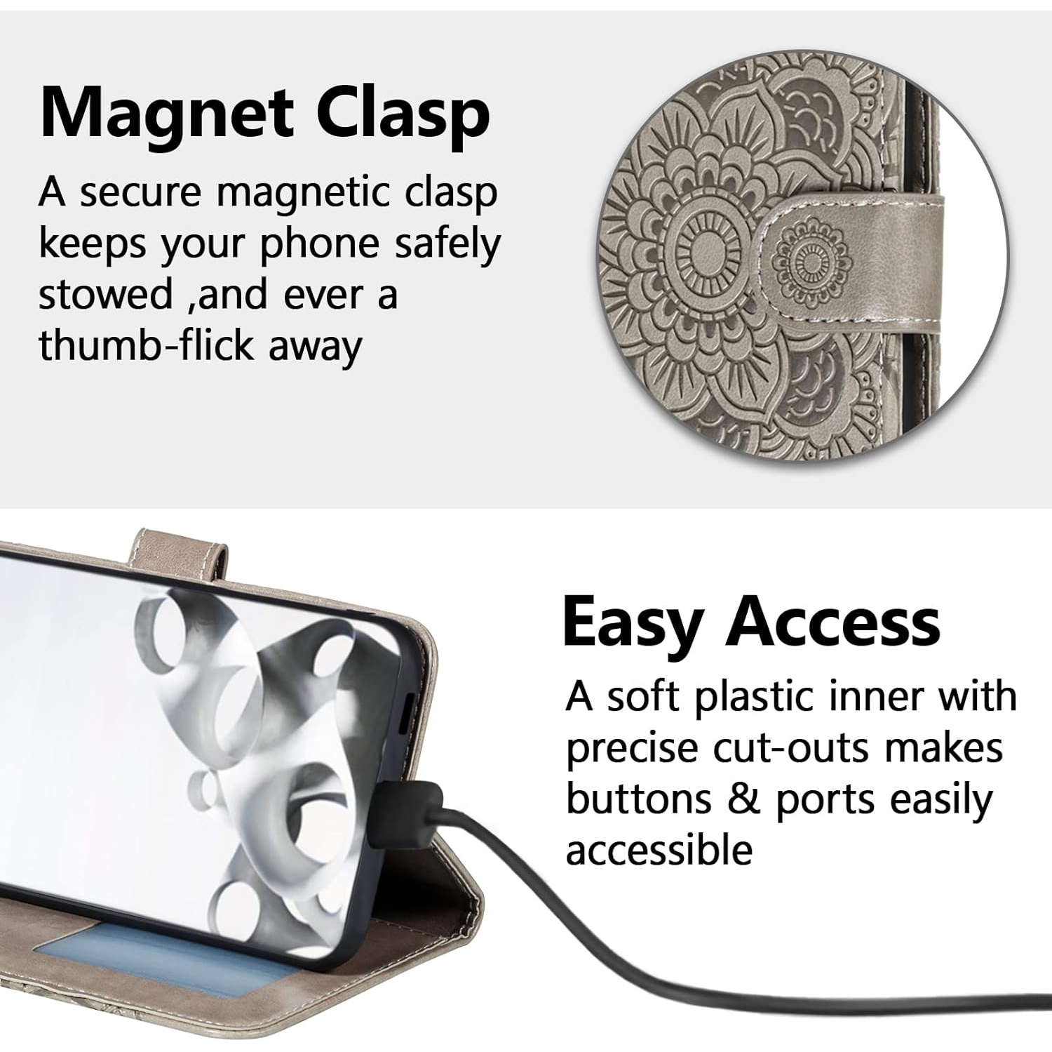 Étui Mandala pour Pixel 6 A de Google, étui-portefeuille en cuir de qualité supérieure avec fentes pour cartes, étui protecteur magnétique pour