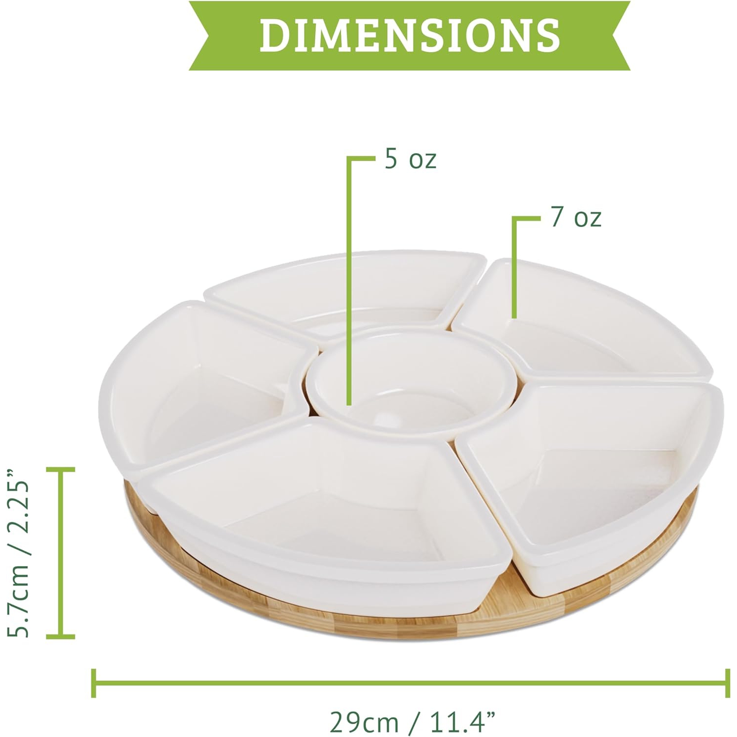 Chef Tacos Ceramic Taco Serving Platter - Divided Serving Tray for Taco Tuesday Lazy Susan Taco Bar - Chip and Dip Serving Set for Party - Appetizer