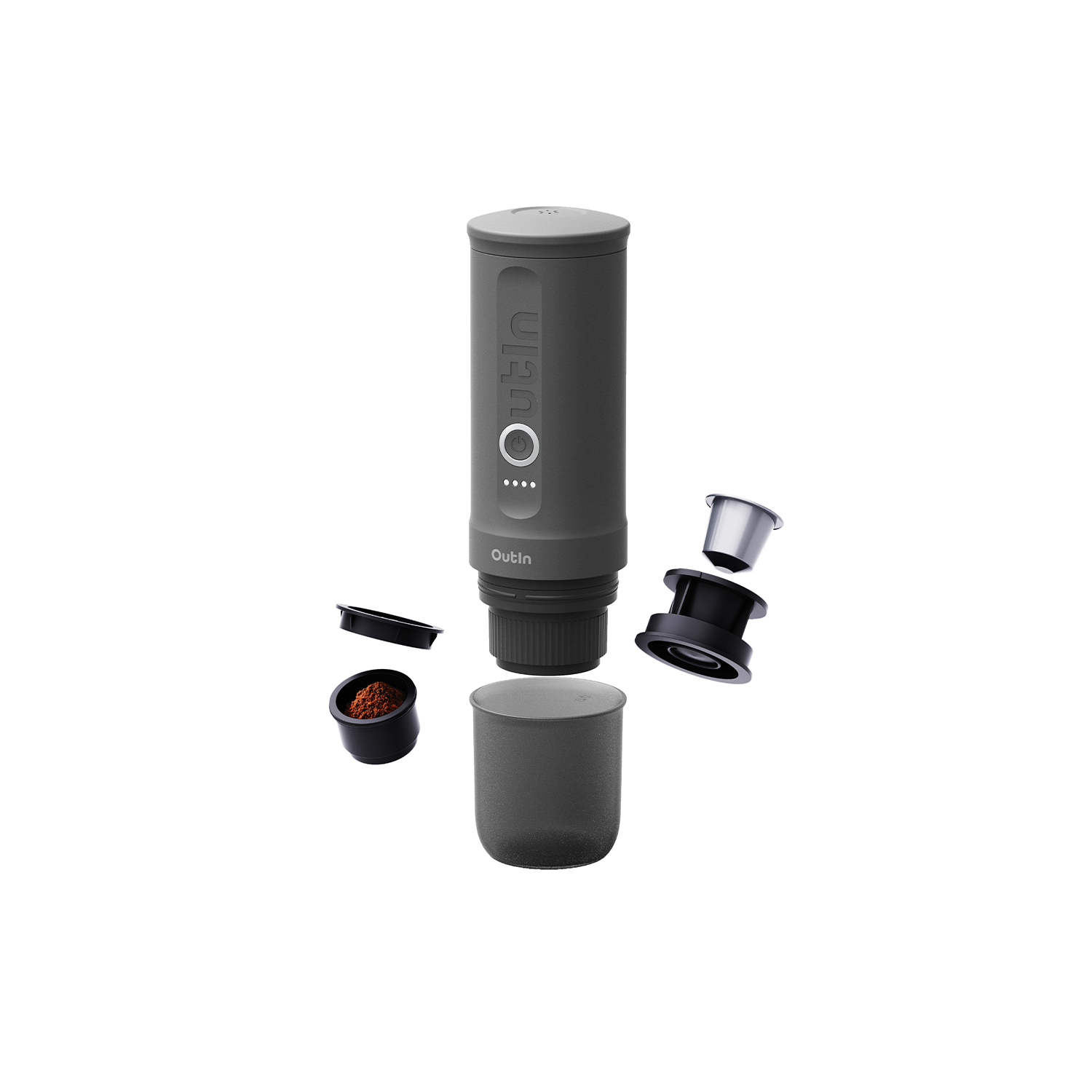 Outin Nano Portable Electric Espresso Machine, 3 Mins Fast Self-Heating, Mini Small, Christmas Gift, Coffee Maker, NS Capsule & Ground Coffee for