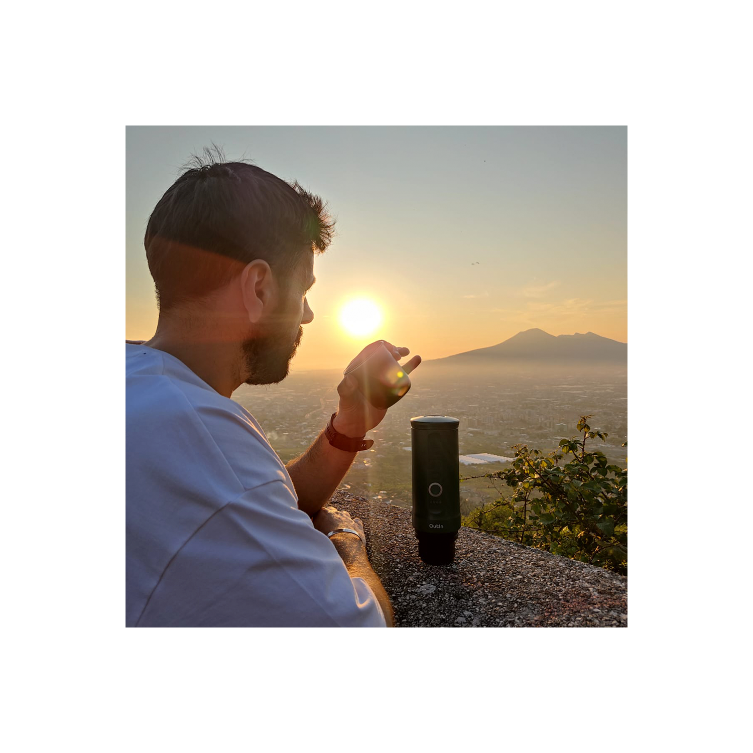 Outin Nano Portable Electric Espresso Machine, 3 Mins Fast Self-Heating, Mini Small, Christmas Gift, Coffee Maker, NS Capsule & Ground Coffee for