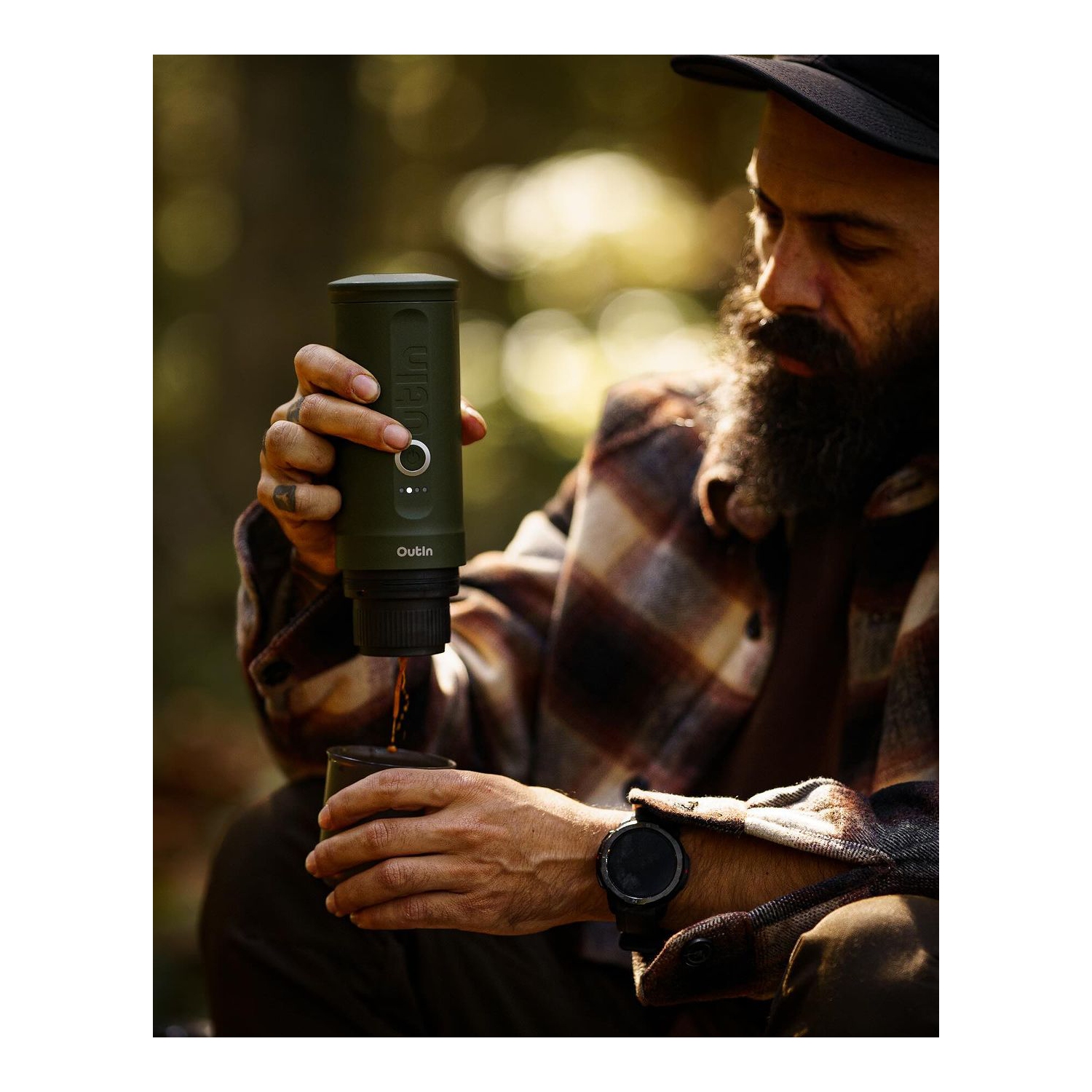 Machine à espresso électrique portative Nano d'Outin, 3 min chauffage rapide, mini petit format, cadeau de Noël, cafetière, capsule NS et café moulu