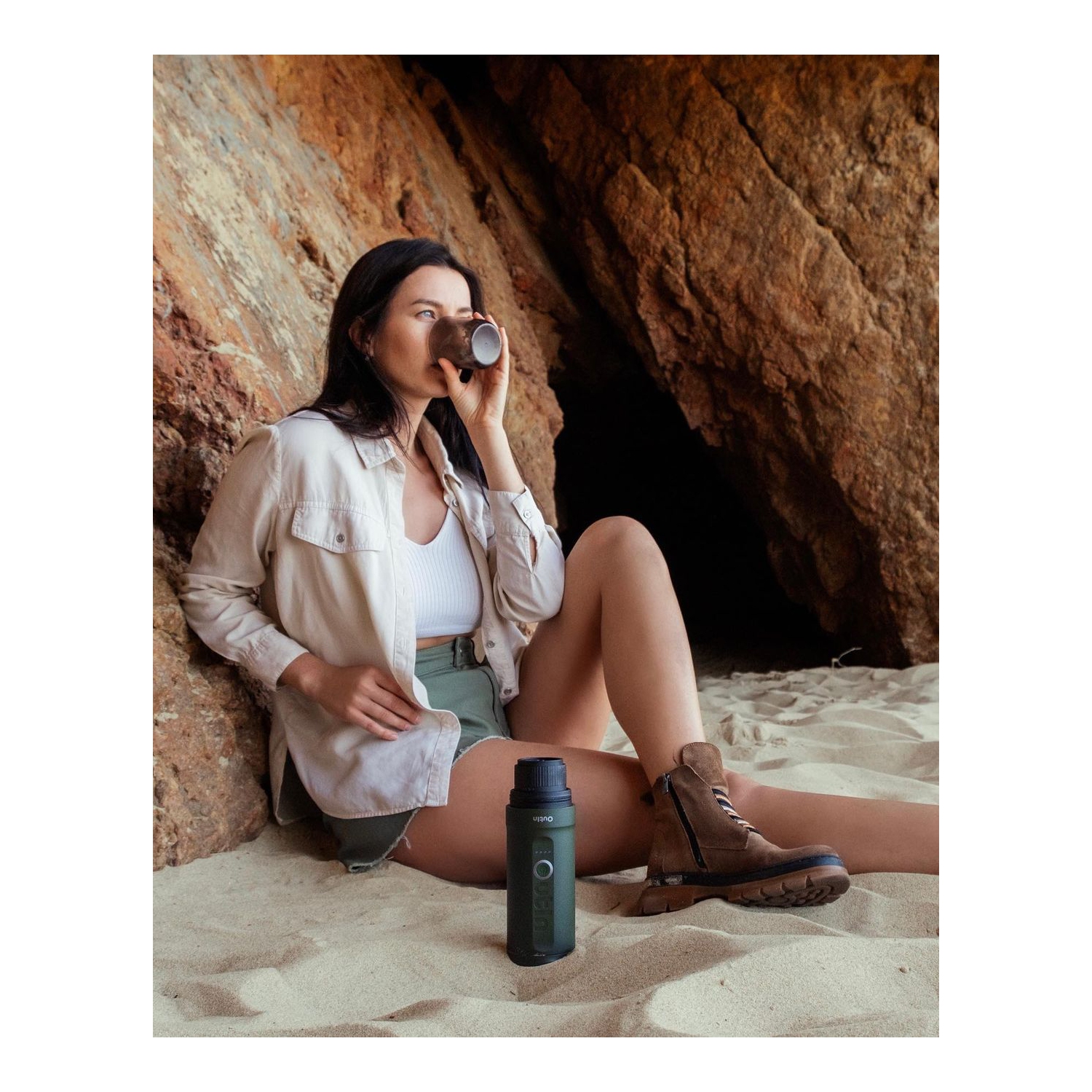 Machine à espresso électrique portative Nano d'Outin, 3 min chauffage rapide, mini petit format, cadeau de Noël, cafetière, capsule NS et café moulu