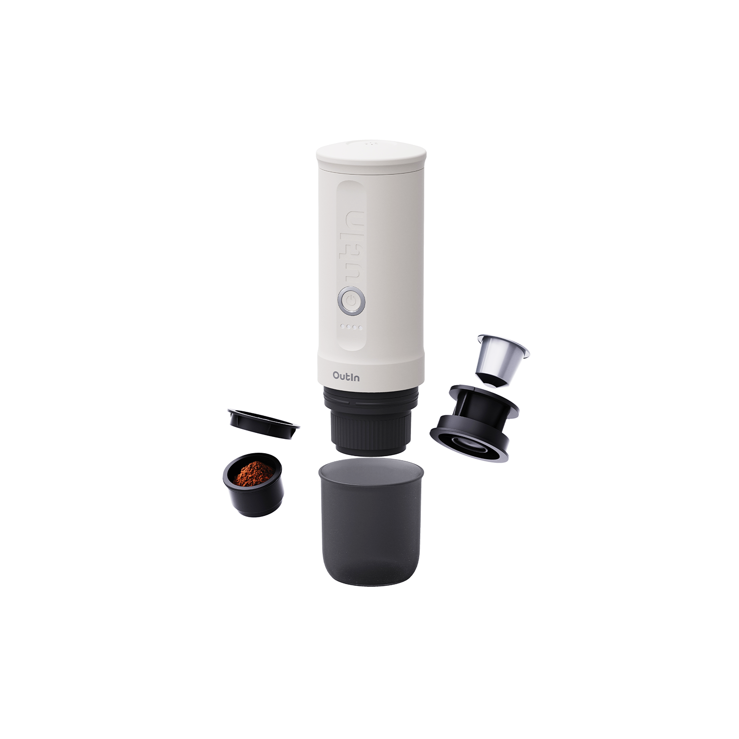 Outin Nano Portable Electric Espresso Machine, 3 Mins Fast Self-Heating, Mini Small, Christmas Gift, Coffee Maker, NS Capsule & Ground Coffee for