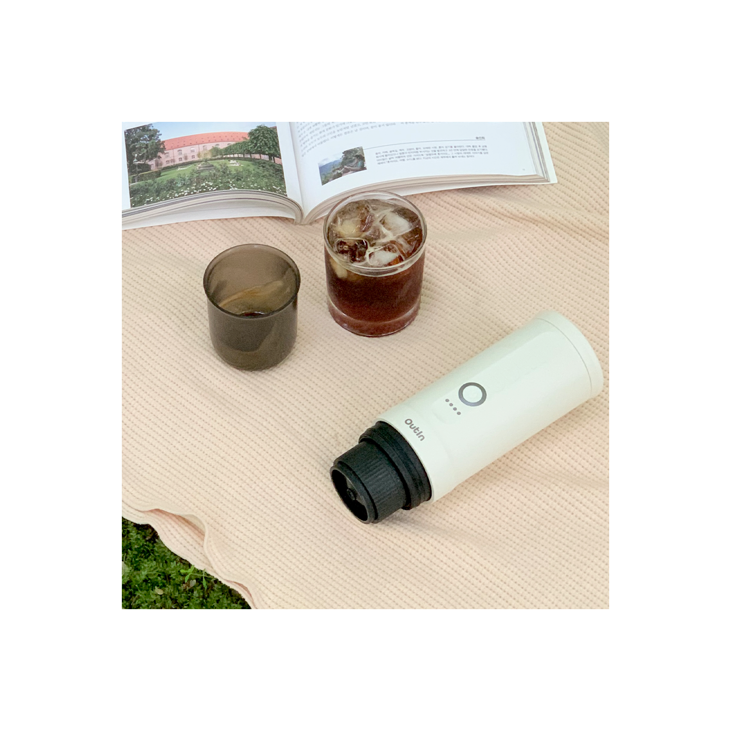 Outin Nano Portable Electric Espresso Machine, 3 Mins Fast Self-Heating, Mini Small, Christmas Gift, Coffee Maker, NS Capsule & Ground Coffee for