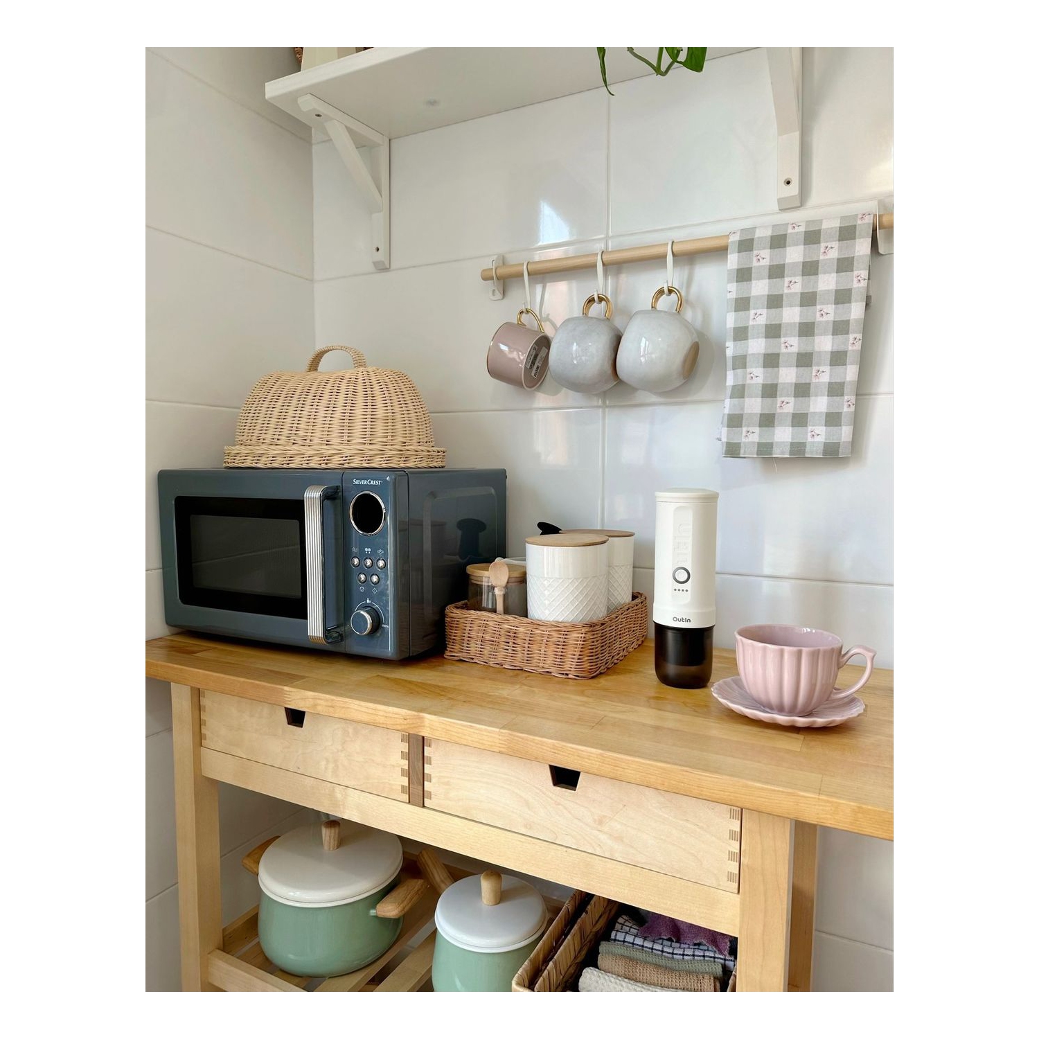 Outin Nano Portable Electric Espresso Machine, 3 Mins Fast Self-Heating, Mini Small, Christmas Gift, Coffee Maker, NS Capsule & Ground Coffee for