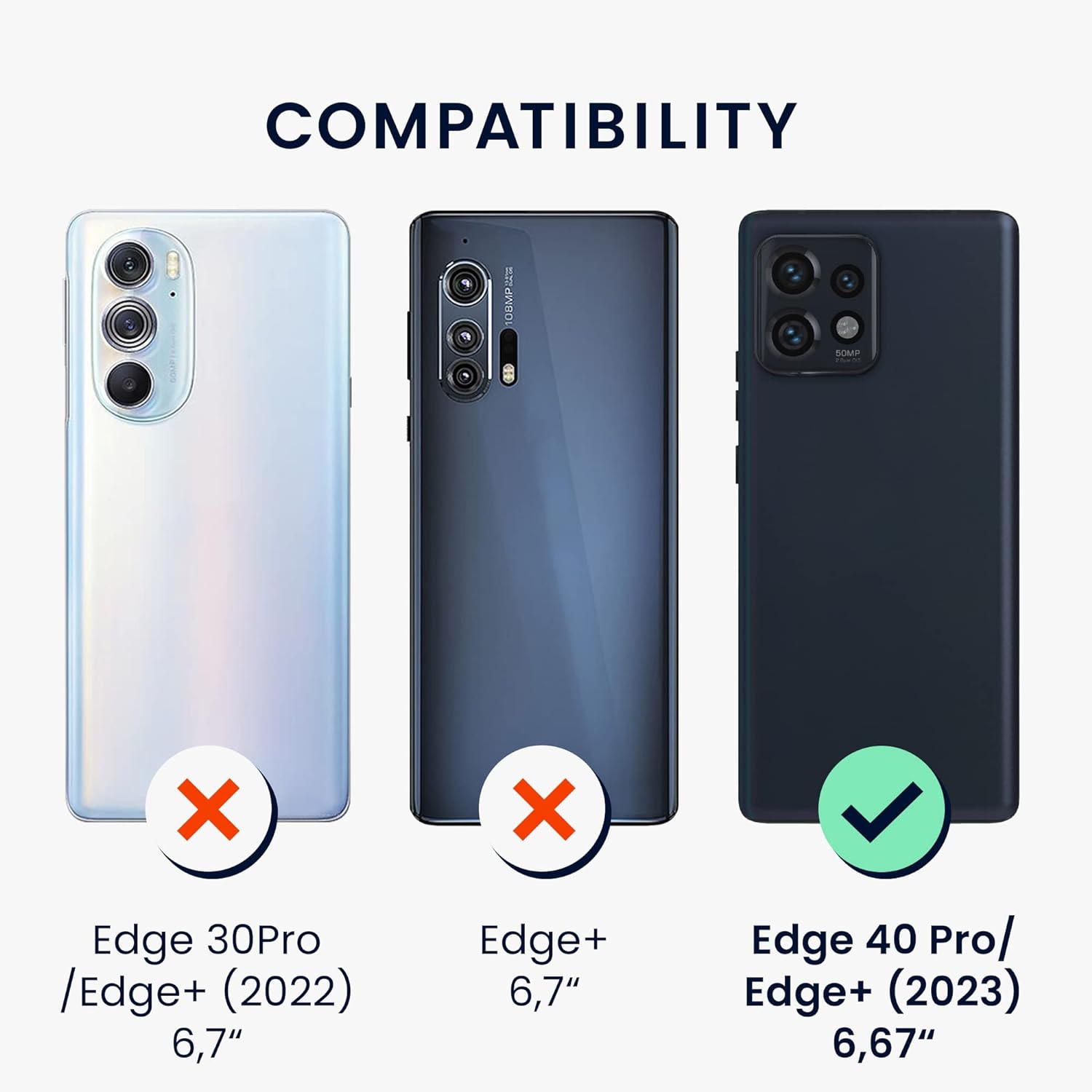 Étui compatible avec l'étui pour Edge 40 Pro/Edge+ de Motorola - Étui en silicone TPU avec fini doux -