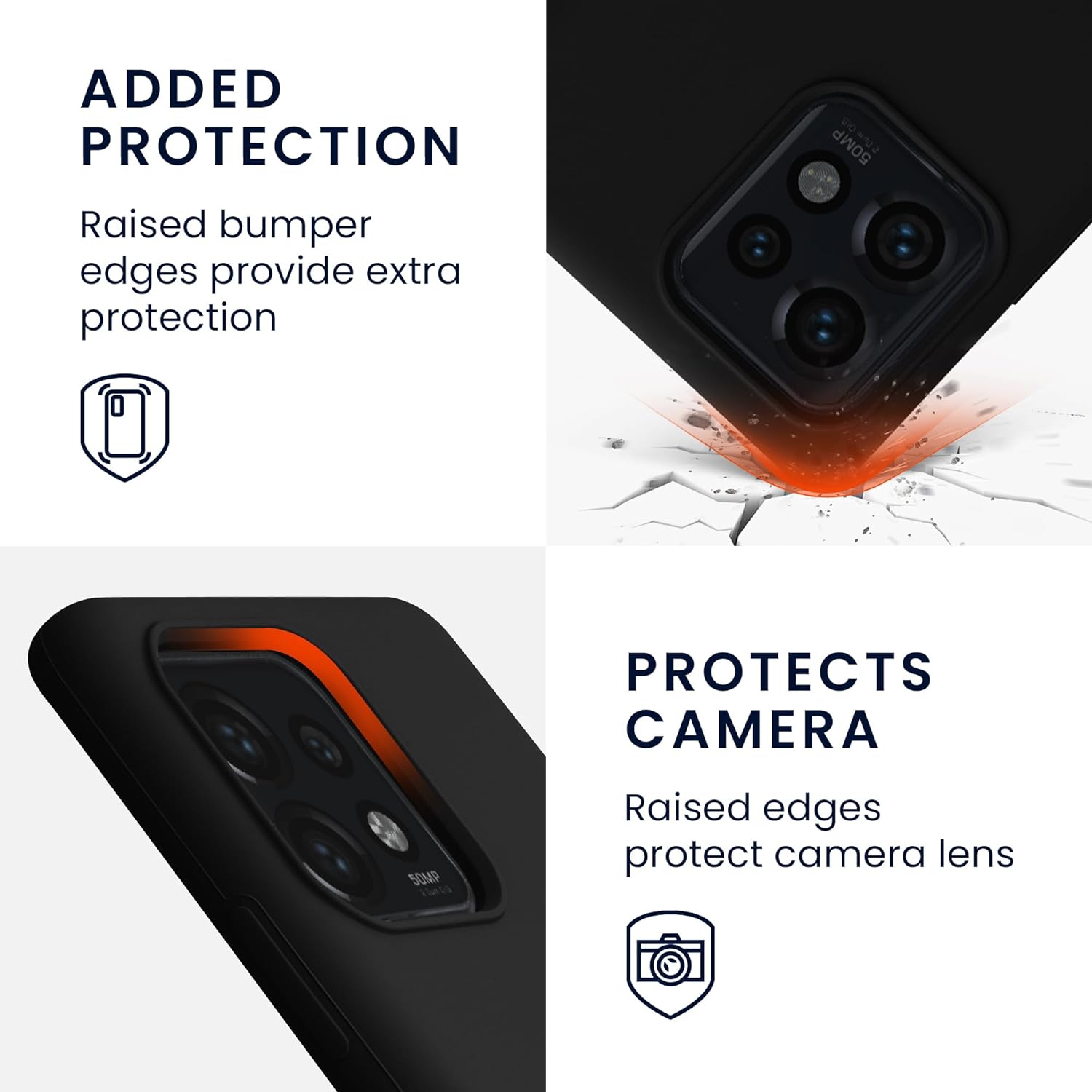 Étui compatible avec l'étui pour Edge 40 Pro/Edge+ de Motorola - Étui en silicone TPU avec fini doux -