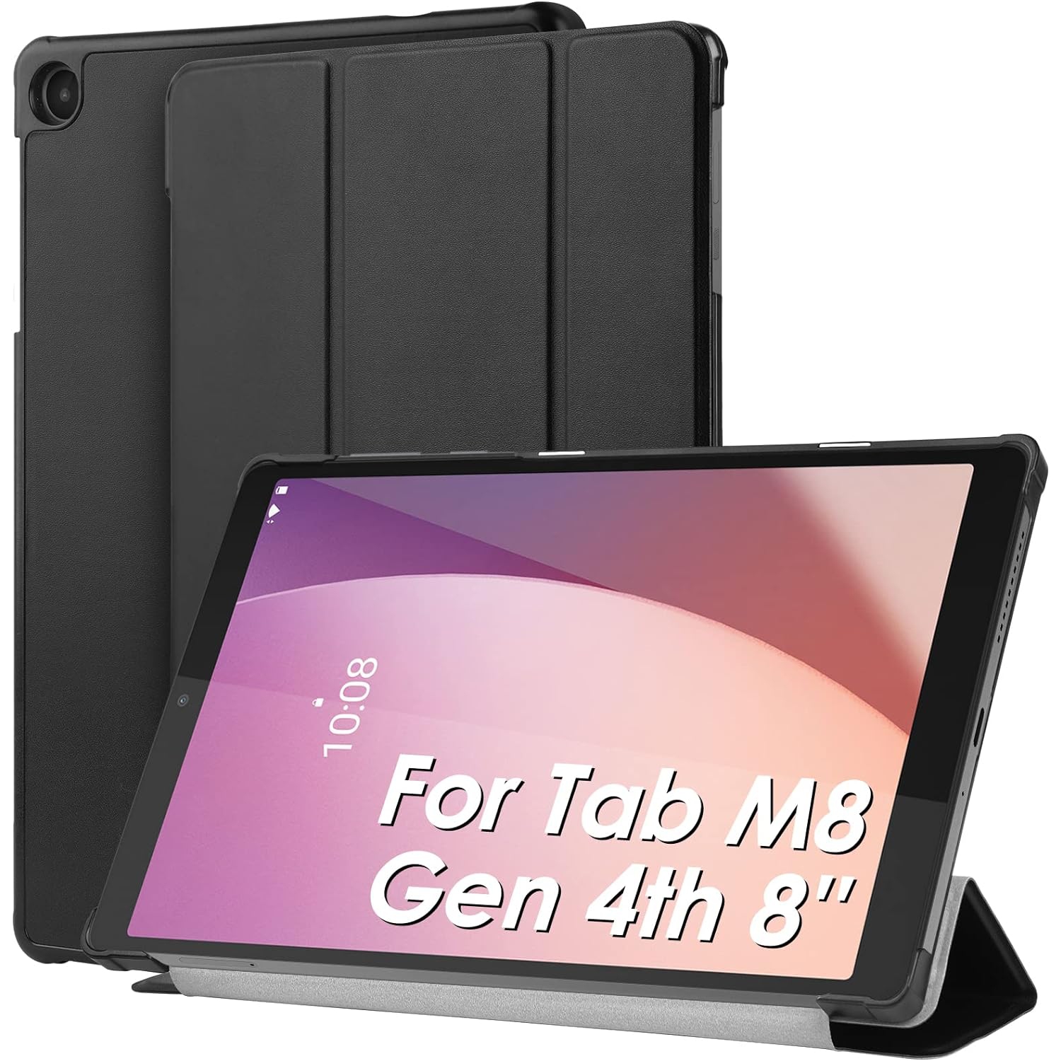 Protective Case Compatible with Lenovo Tab M8 (Gen 4th) 8", Multi-Viewing Angles, Slim Stand Hard Back Shell PU