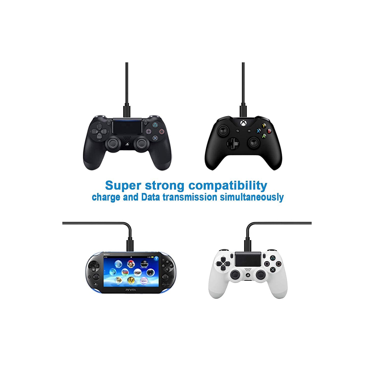 Micro USB Cable, Android Charging Cable 6FT Long Fast Charging Speed Micro USB Charger Cable, Compatible