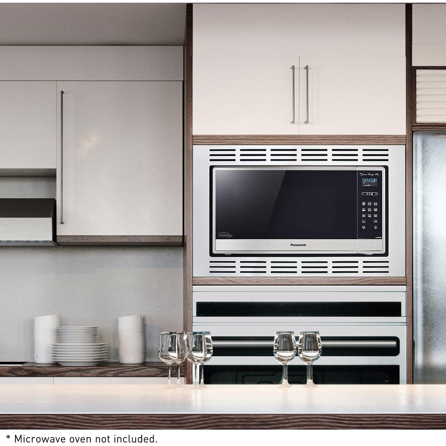 Panasonic – nécessaire d’encastrement pour four à micro-ondes à surface de 27 po NNTK722S Premium, acier inoxydable, acier inoxydable