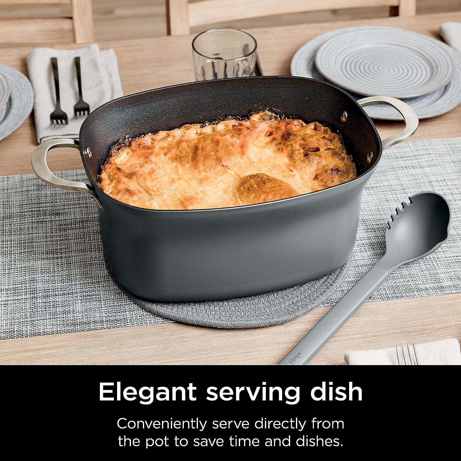 Ninja MC1001C Foodi PossibleCooker PRO 8.5 Quart Multi-Cooker, with 8-in-1 Slow Cooker, Dutch Oven, Steamer & More, Glass Lid & Integrated Spoon,