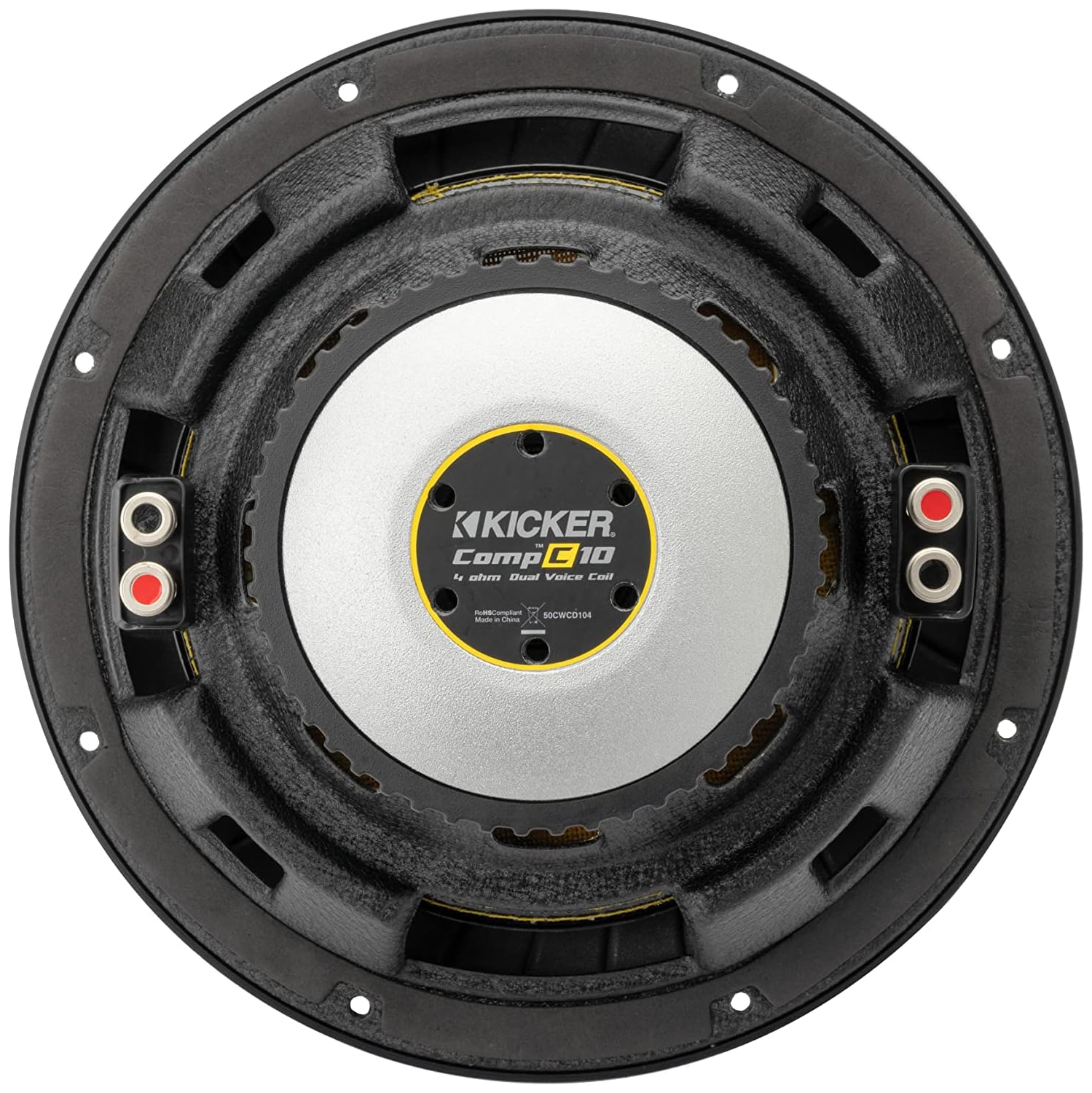 Kicker 50TCWC102 – haut-parleur d’extrêmes graves CompC de 10 po dans boîtier mince, 2 ohms, compatible RoHS