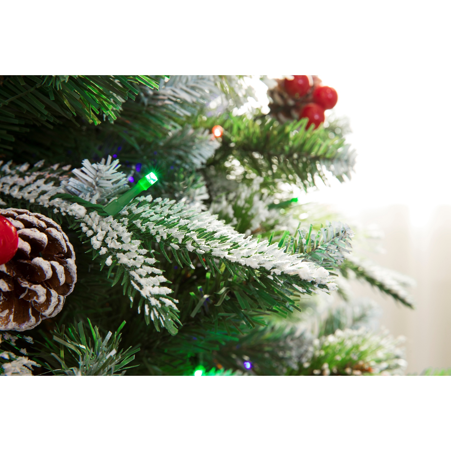 Sapin de Noël givré double de 7 pi avec lumières DEL qui changent de couleur pour les Fêtes