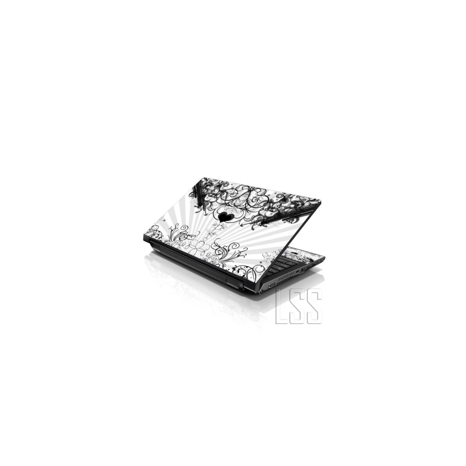 Autocollant pour ordinateur portatif 15 15,6 po LSS avec 2 repose-poignets - autocollant pour cache-couverture réutilisable en vinyle pour 13 à 16 po