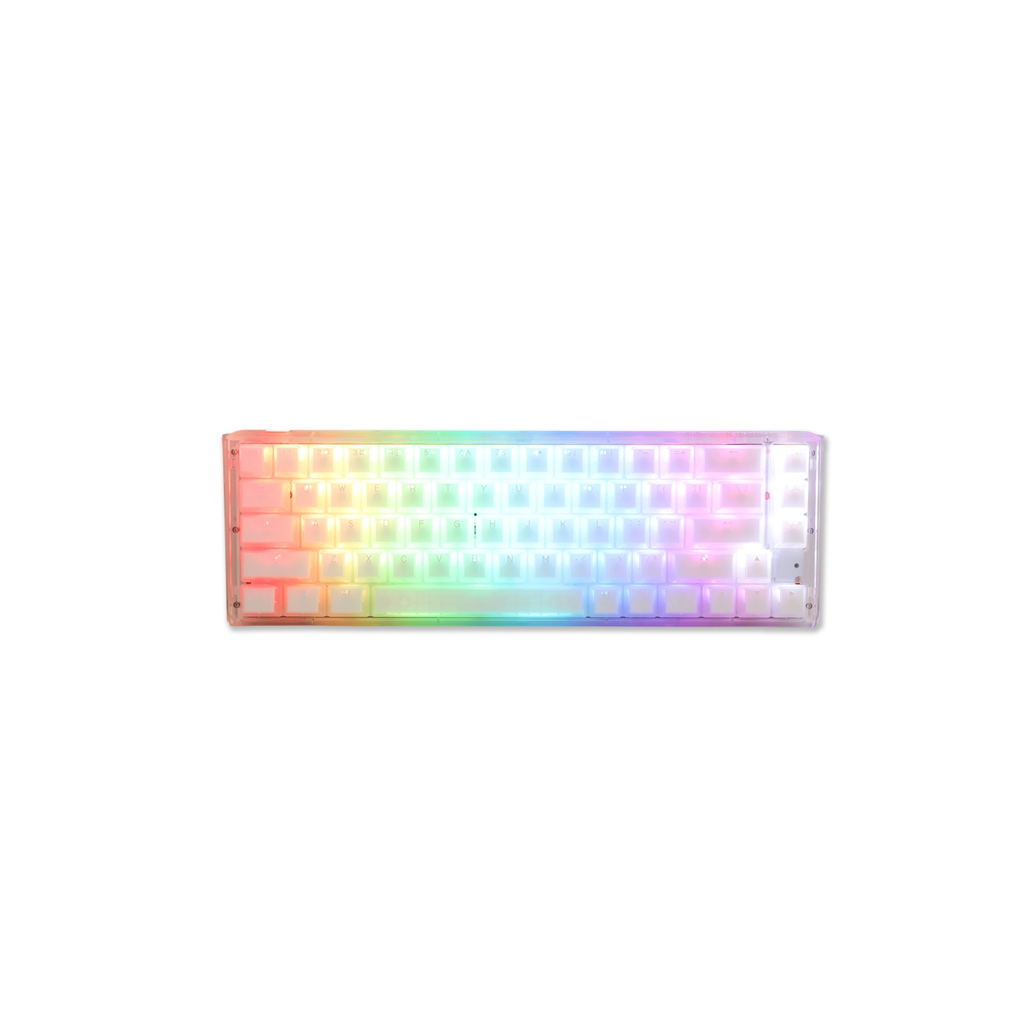 Ducky ONE 3 Aura RGB Hot-Swappable Mechanical Keyboard - Double-Shot PBT Keycaps, Cherry MX Silver Switches, Anti-Ghosting Dual-layer PCB, SF (68 Keys), Translucent White Design