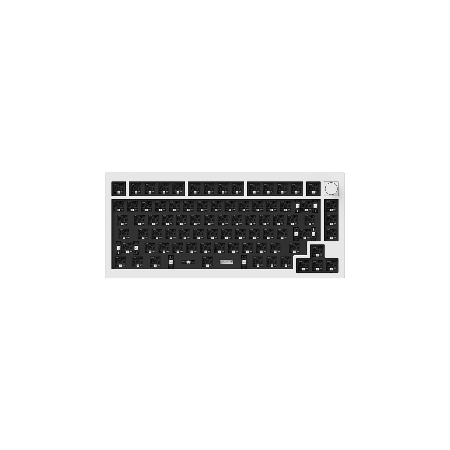 Keychron Q1 Pro Hotswap Mechanical Keyboard - RGB - Aluminum Frame - Shell White - Wireless - with Knob - Barebone - 75% - Windows Mac OS (Q1P-B4)