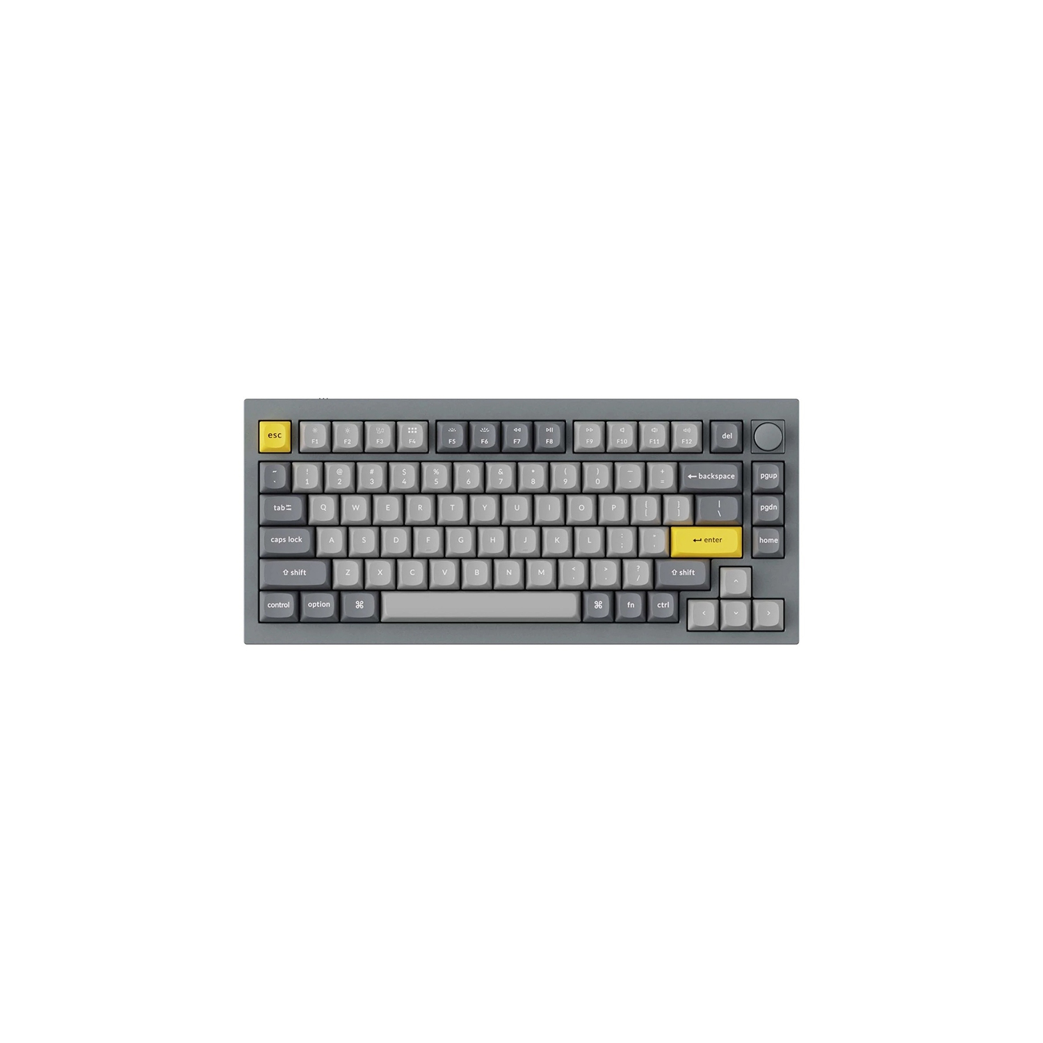 Keychron Q1 V2 Hotswap Mechanica Keyboard - RGB -Aluminum Frame - Grey - with Knob - Gateron Pro Brown - 75% Layout - Windows Mac OS (Q1-N3)