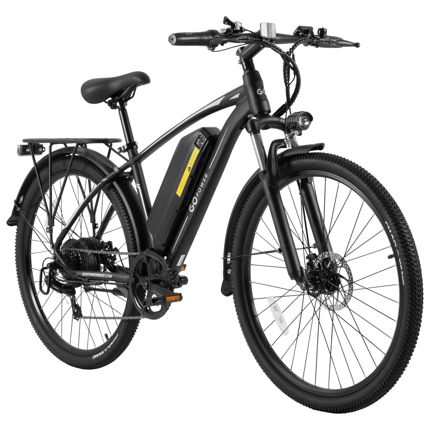 GoPowerBike GoFalcon Electric City Bike (500W Motor / Up to 80km Battery Range / 32km/h Top Speed) - Black - Exclusive Retail Partner