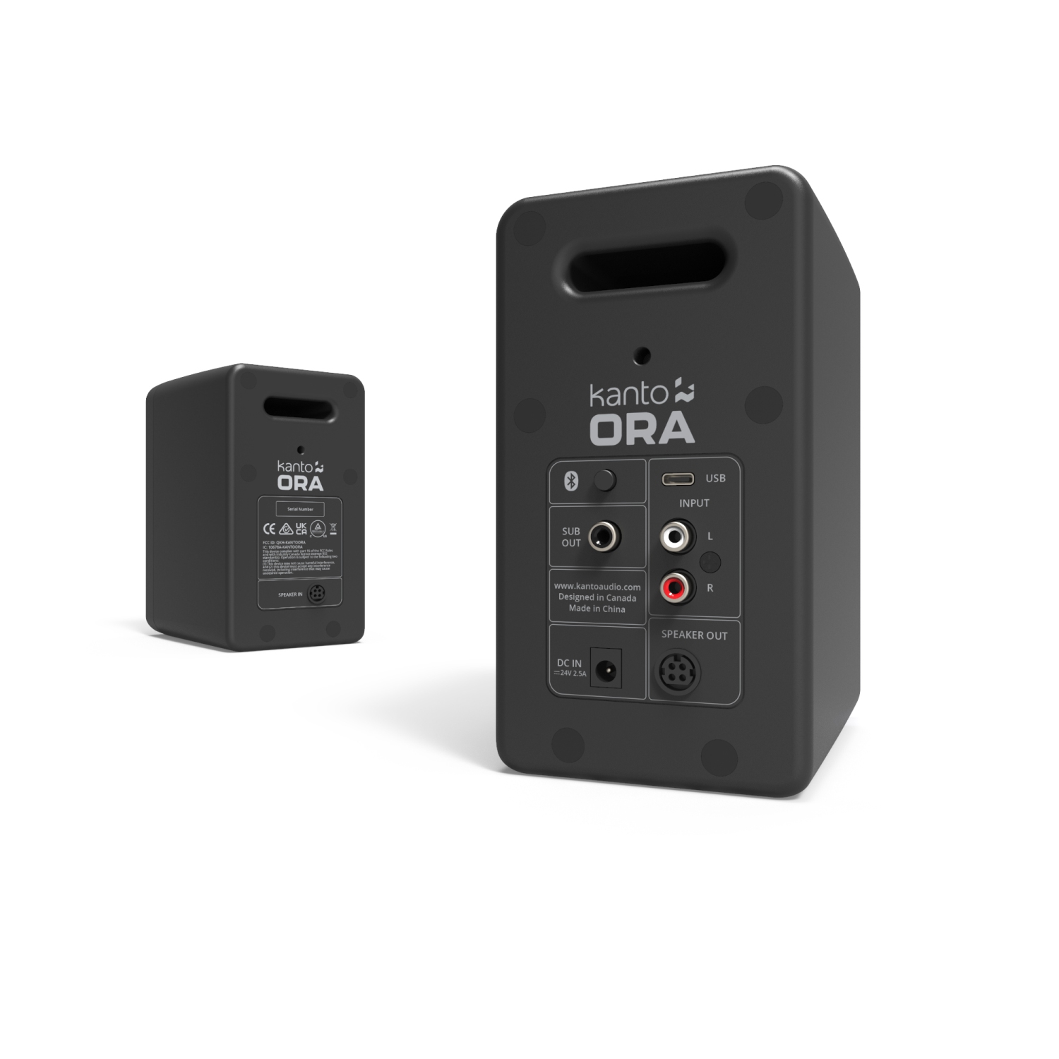 Kanto ORA 100W Powered Reference Desktop Speakers with Bluetooth - Black, Pair