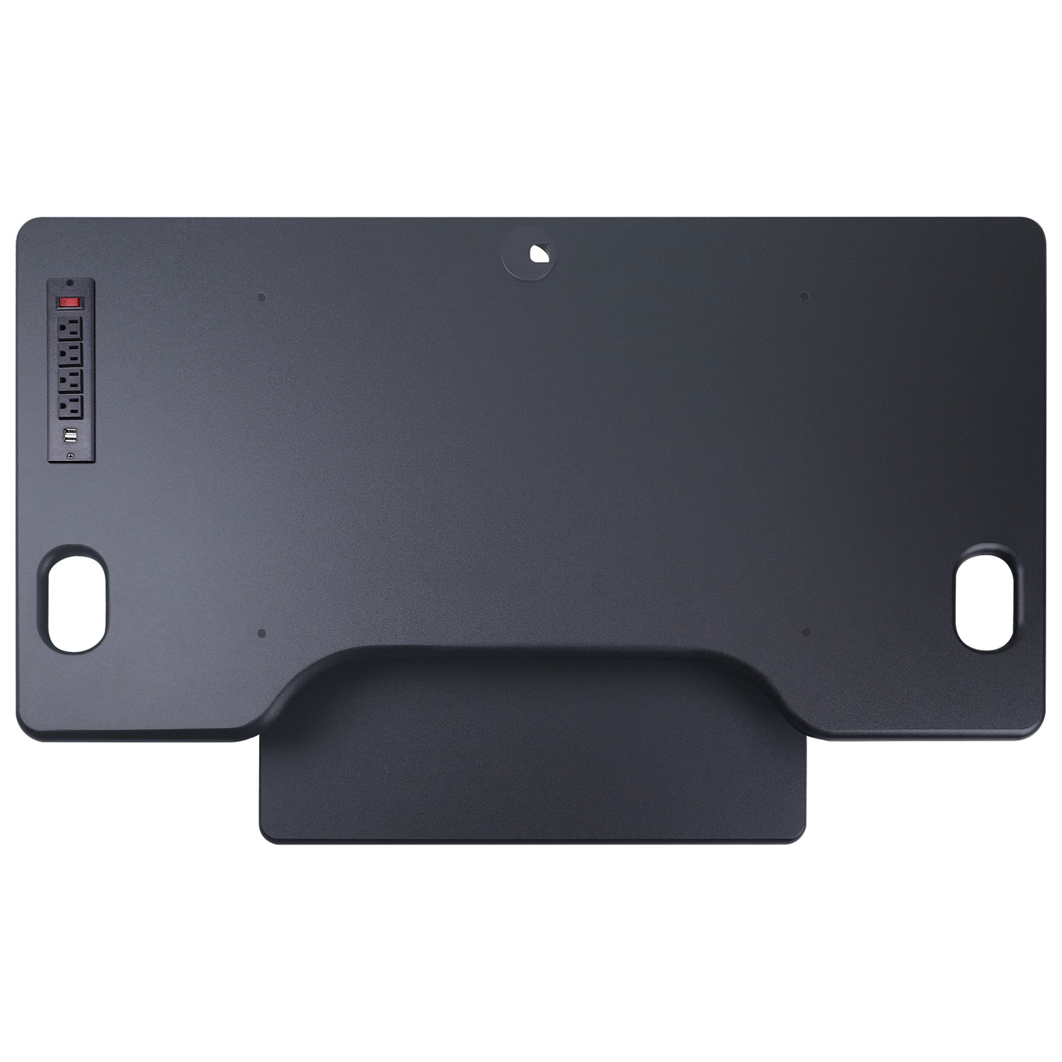 Élévateur de bureau ajustable avec plateau pour clavier ergonomique de 46 po de largeur de Rocelco - Noir