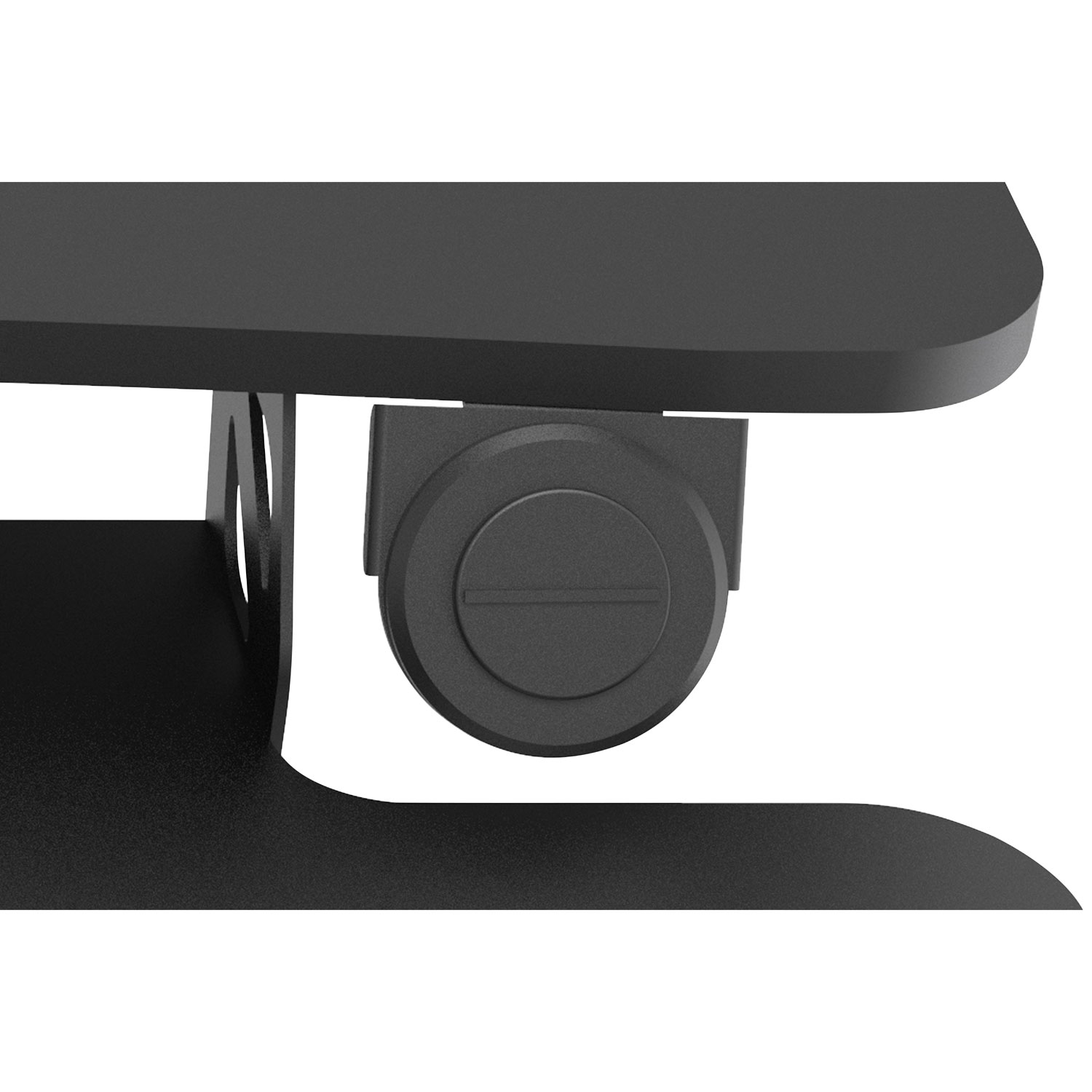 Rocelco Electric Desk Riser with Dual Monitor Mount with Keyboard Tray - Black