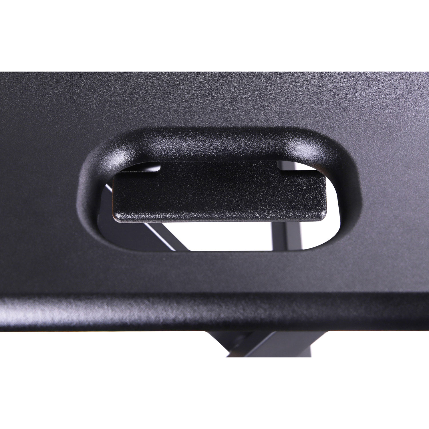 Bureau ergonomique à hauteur ajustable et portatif de 46 po de largeur de Rocelco avec plateau pour clavier - Noir