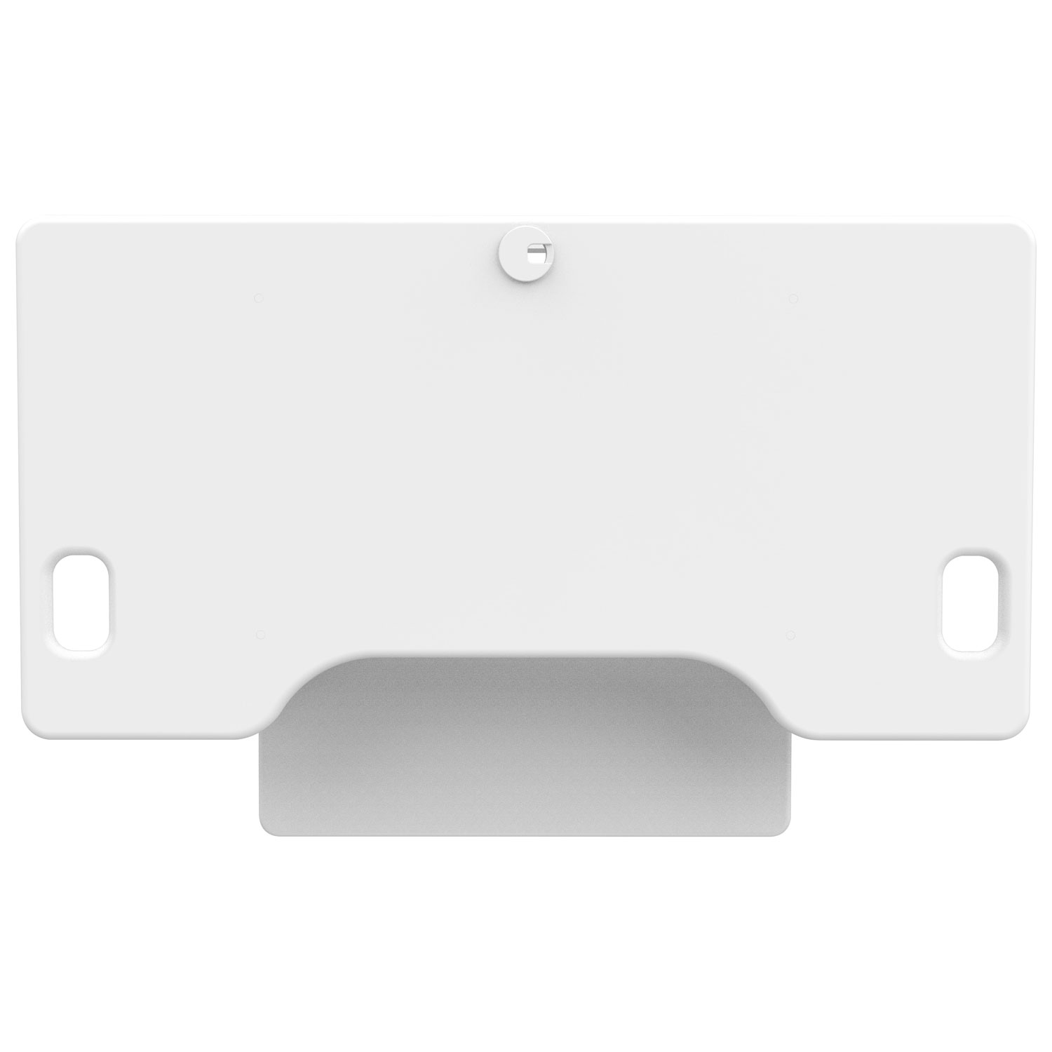 Rocelco 46"W Ergonomic Adjustable Desk Riser with Keyboard Tray - White