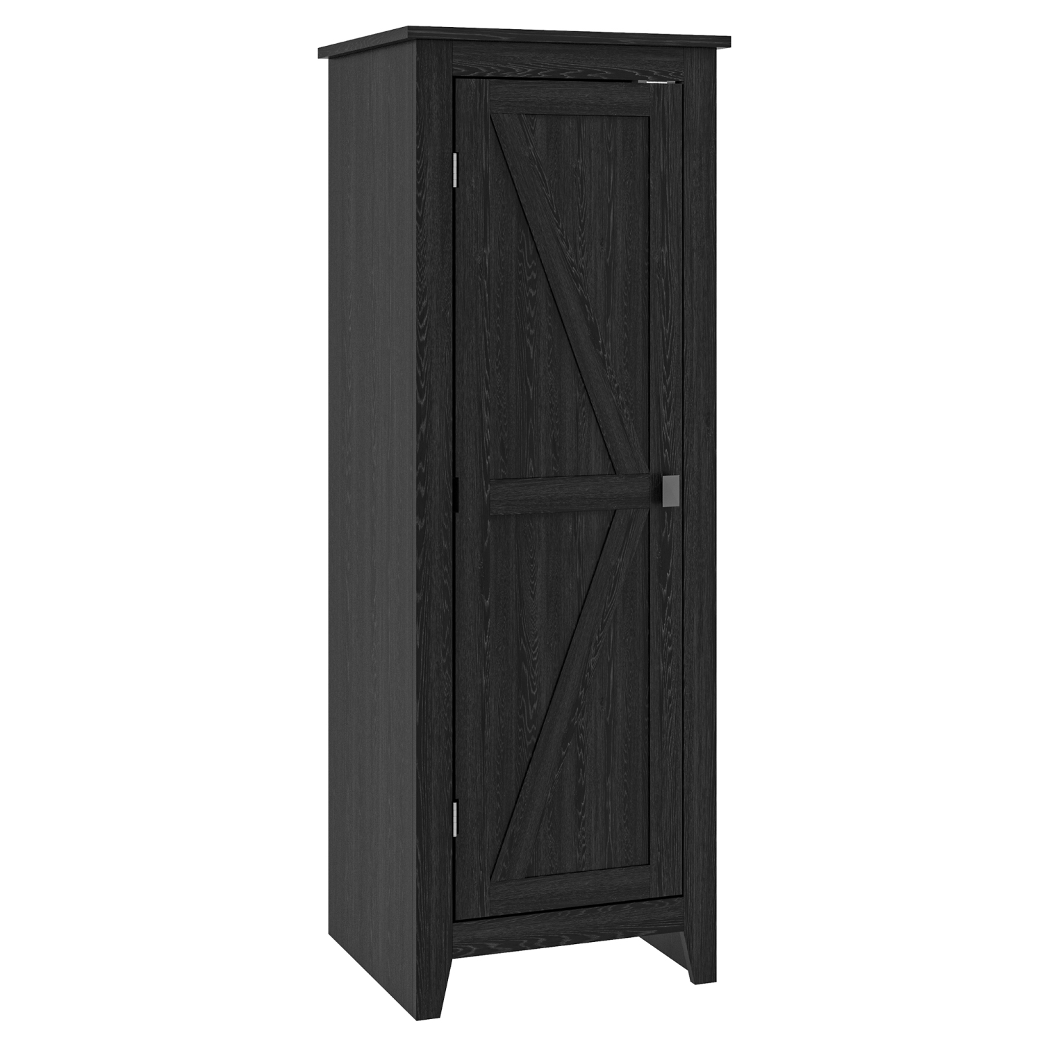 HOMCOM 48" Kitchen Pantry Cabinet, Freestanding Farmhouse Kitchen Storage Cabinet with Barn Door and Adjustable Shelves, Black
