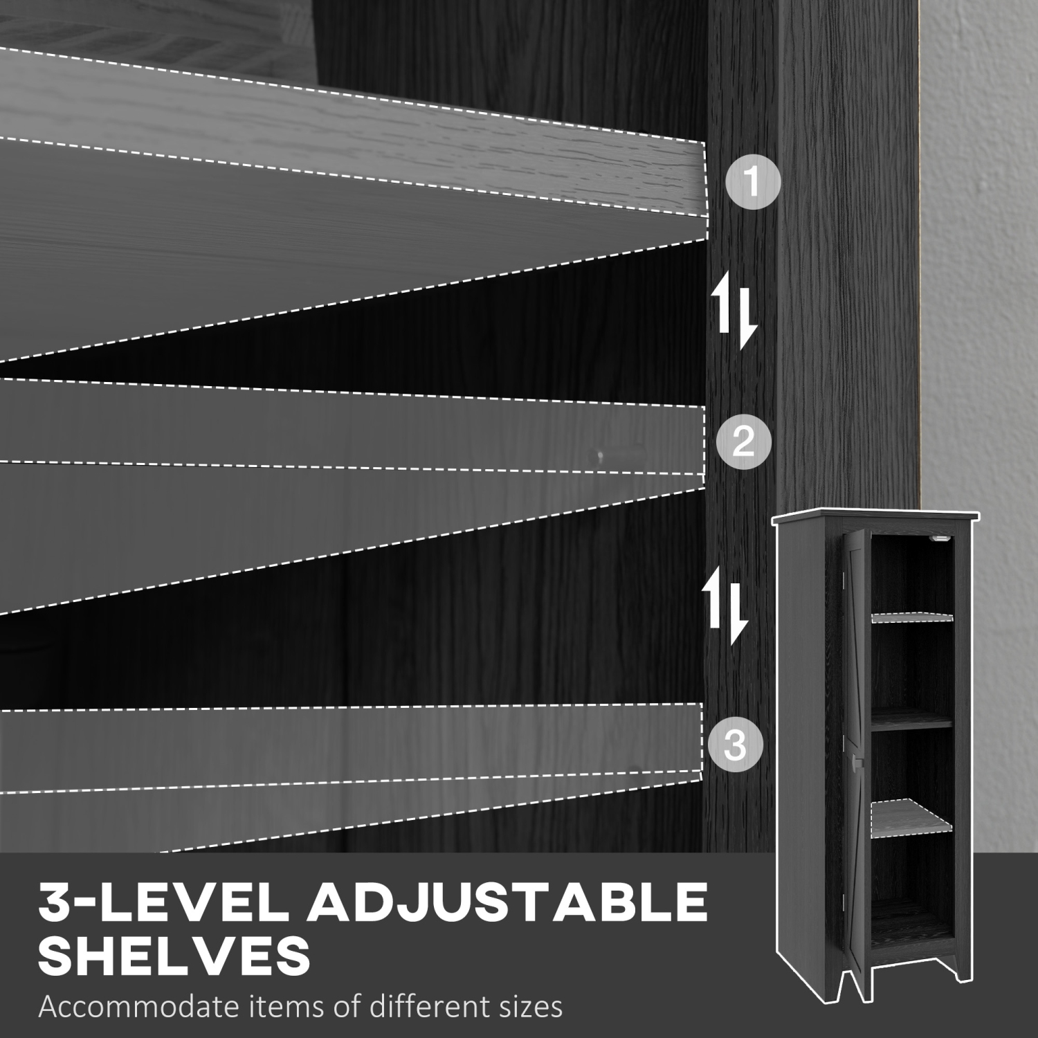 HOMCOM 48" Kitchen Pantry Cabinet, Freestanding Farmhouse Kitchen Storage Cabinet with Barn Door and Adjustable Shelves, Black