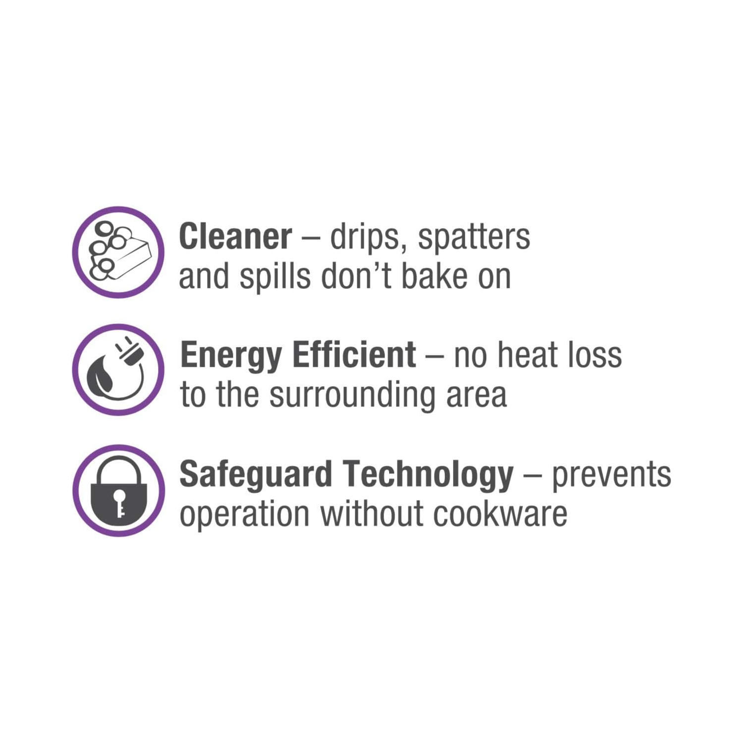 Cuiseur à induction portatif à DEL Cool Touch de Salton avec 8 réglages de température pour un contrôle précis, efficacité énergétique, 1800 W