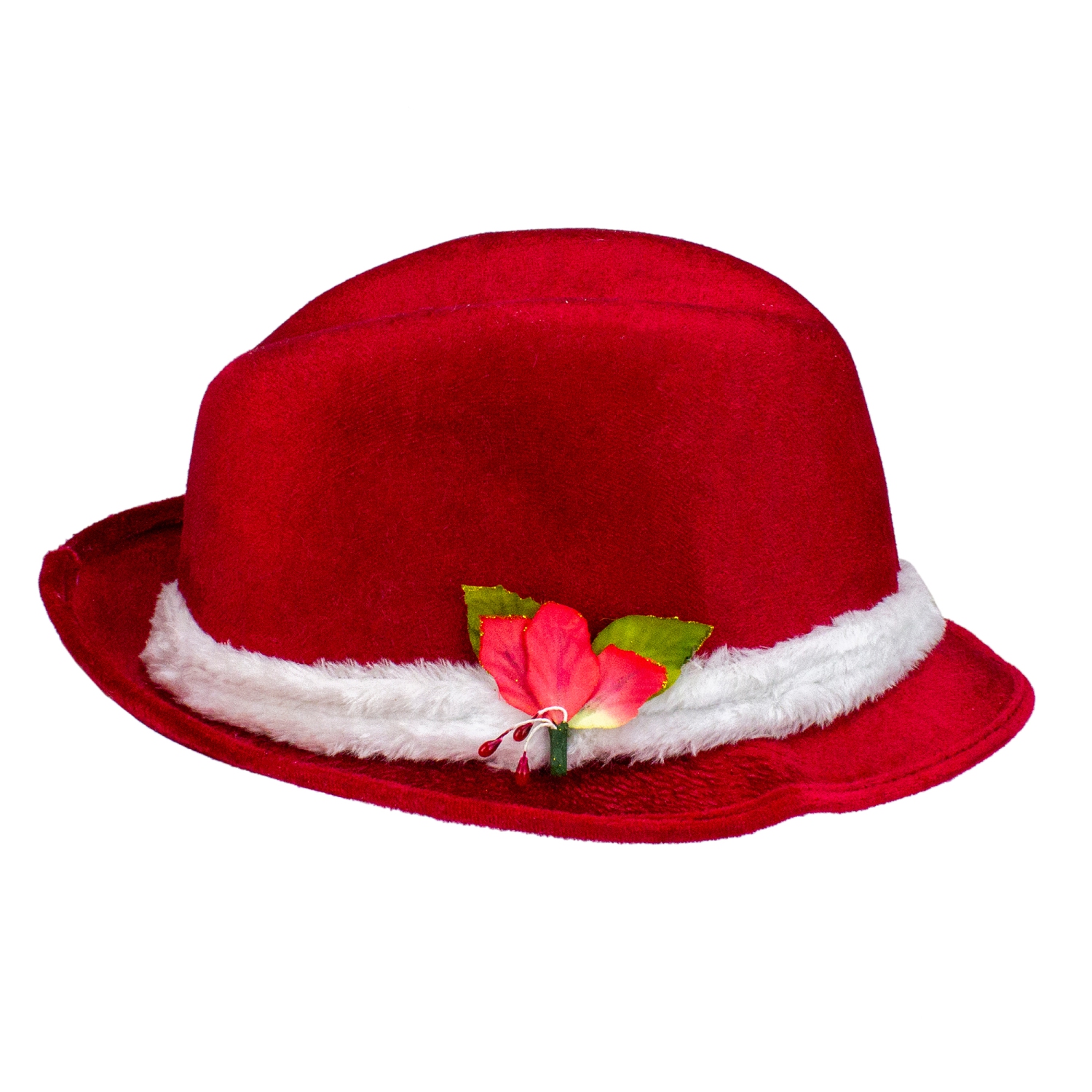 Chapeau de père Noël en peluche pour femmes, rouge et blanc, 3,5&nbsp;po, taille unique