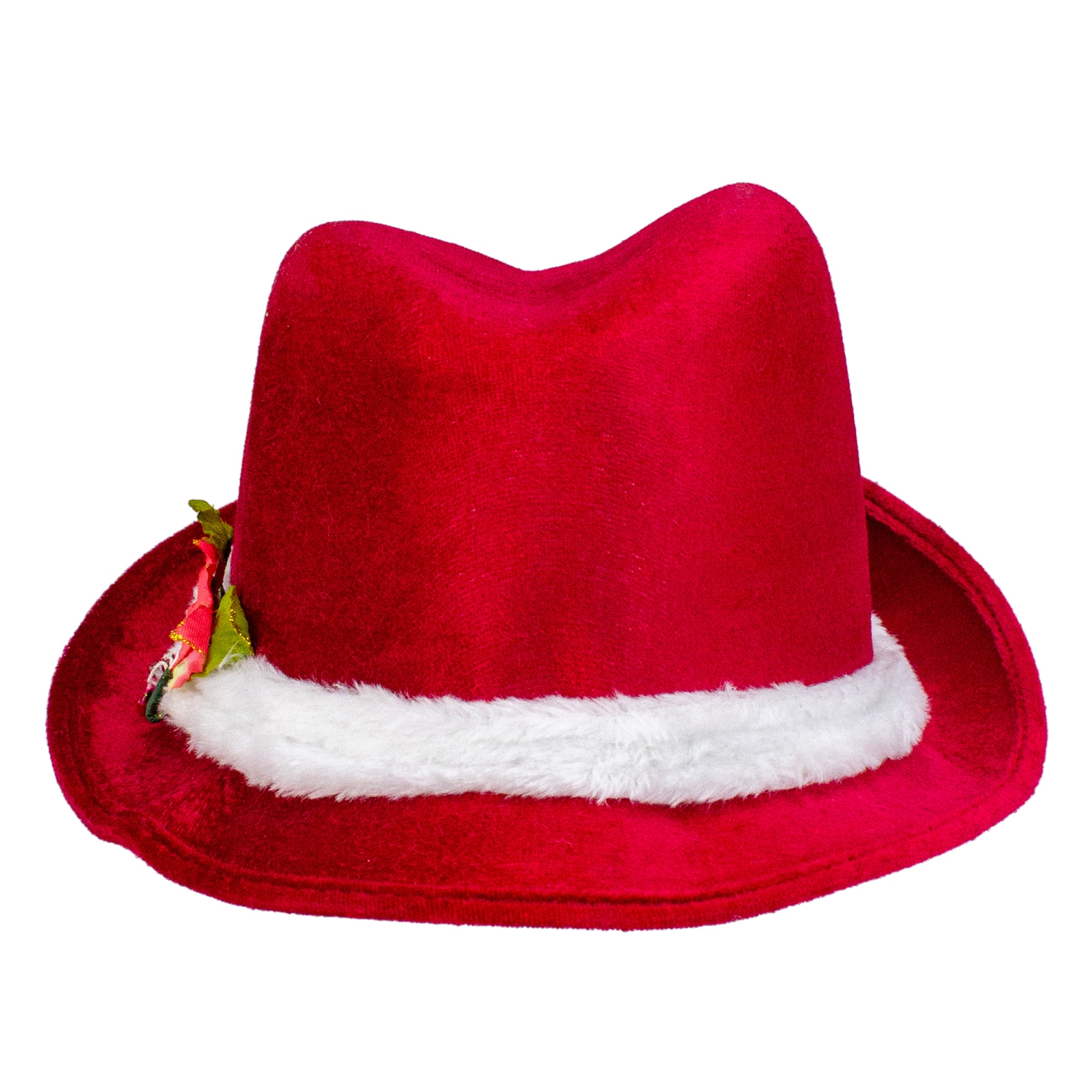 Chapeau de père Noël en peluche pour femmes, rouge et blanc, 3,5&nbsp;po, taille unique