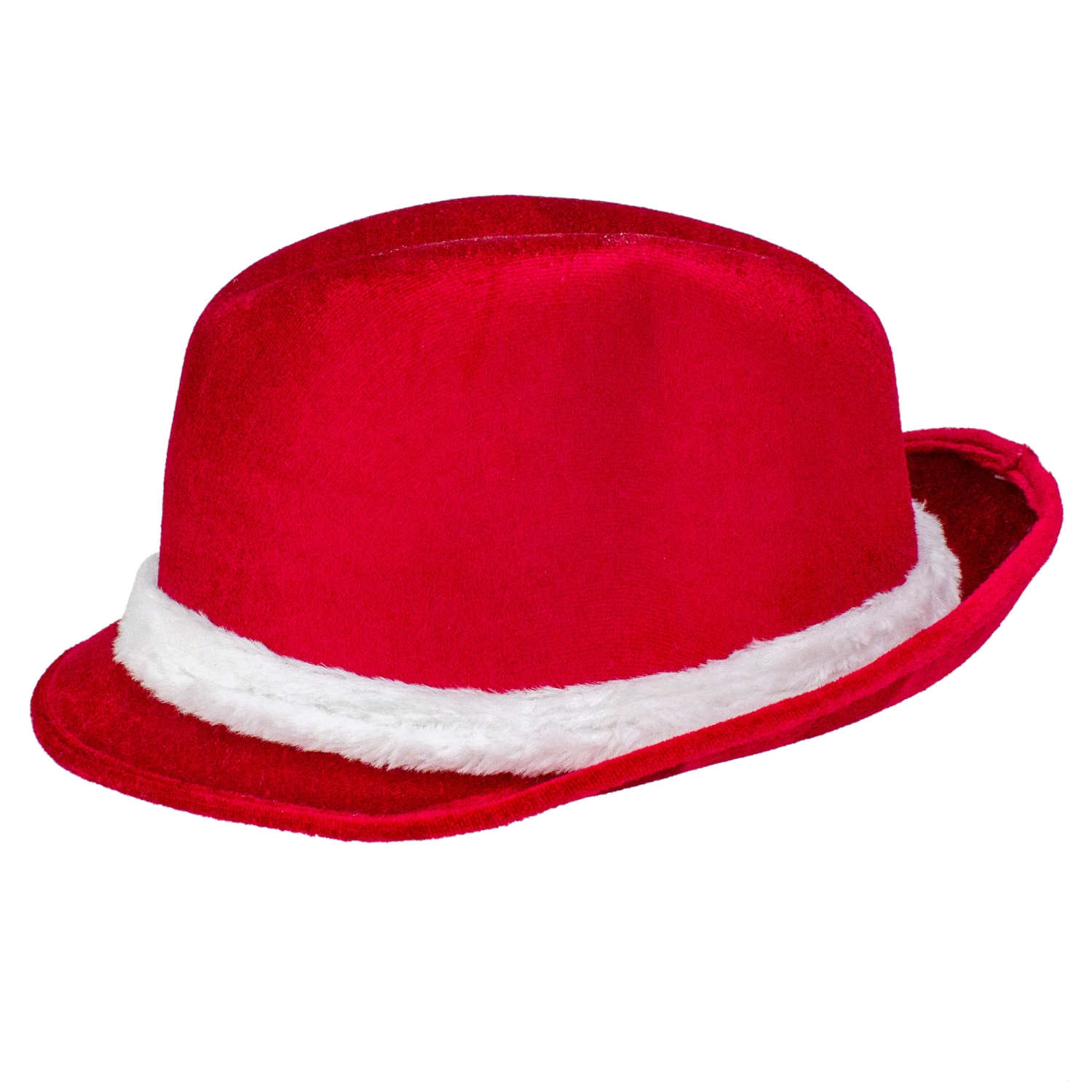 Chapeau de père Noël en peluche pour femmes, rouge et blanc, 3,5&nbsp;po, taille unique