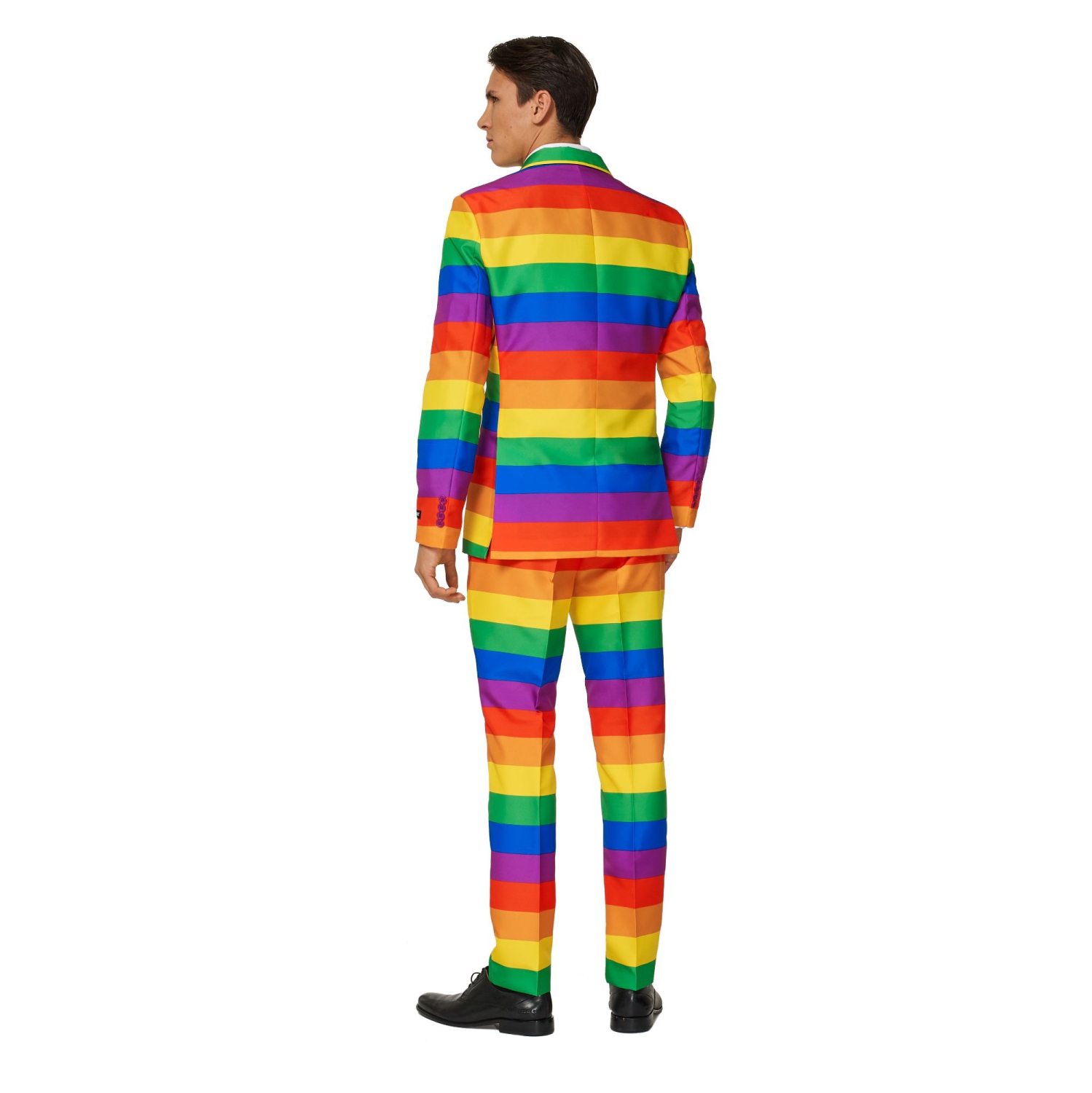 Yellow and Green Rainbow Men's Adult Slim Fit Suit - Medium