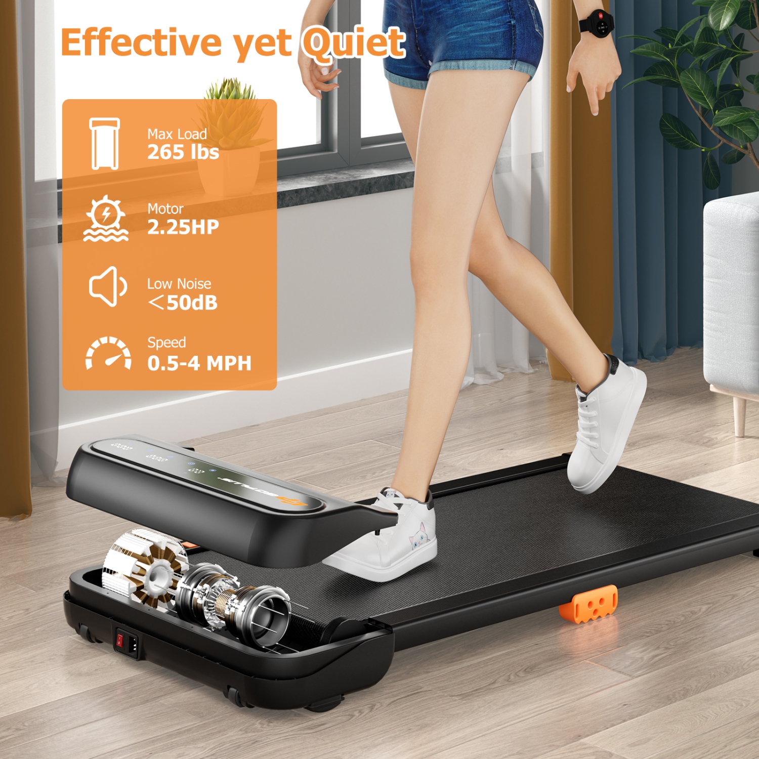Costway Walking Pad 2 in 1 Under Desk Treadmill for Home with Watch Remote Control & LED Display