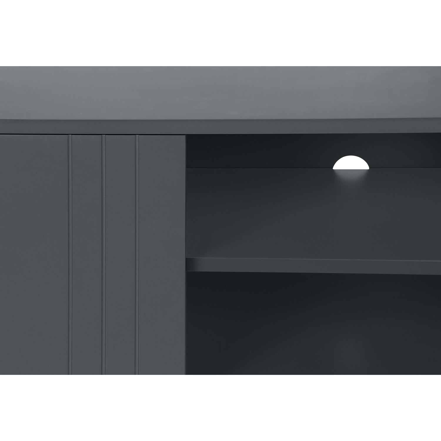 Monarch Specialties I 2739 - Tv Stand, 60 Inch, Console, Media Entertainment Center, Storage Cabinet, Living Room, Bedroom, Grey Laminate, Black