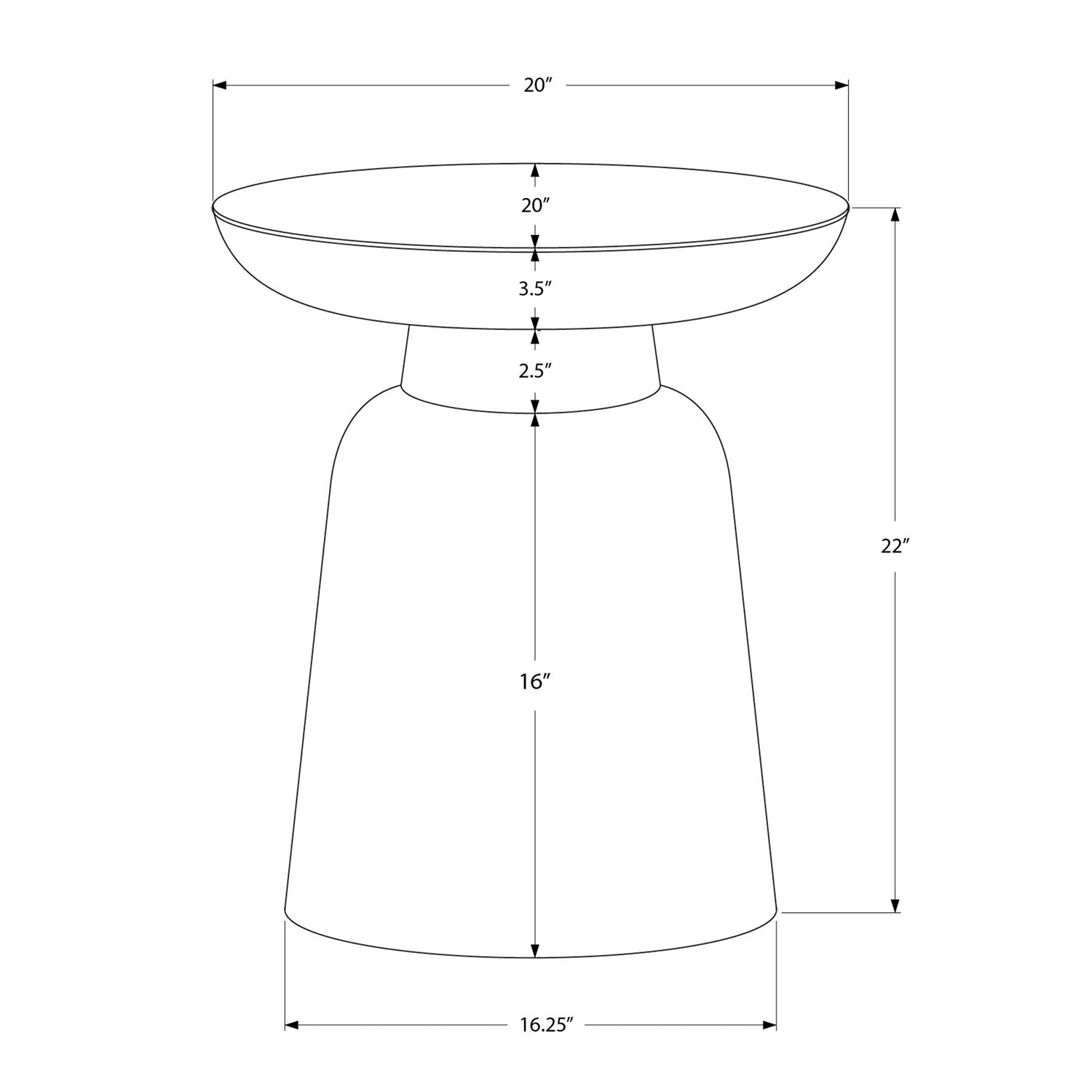 Monarch Specialties I 8916 - Table d'appoint, tambour, côté, extrémité, table de chevet, lampe, salon, chambre, métal chromé, contemporain, moderne