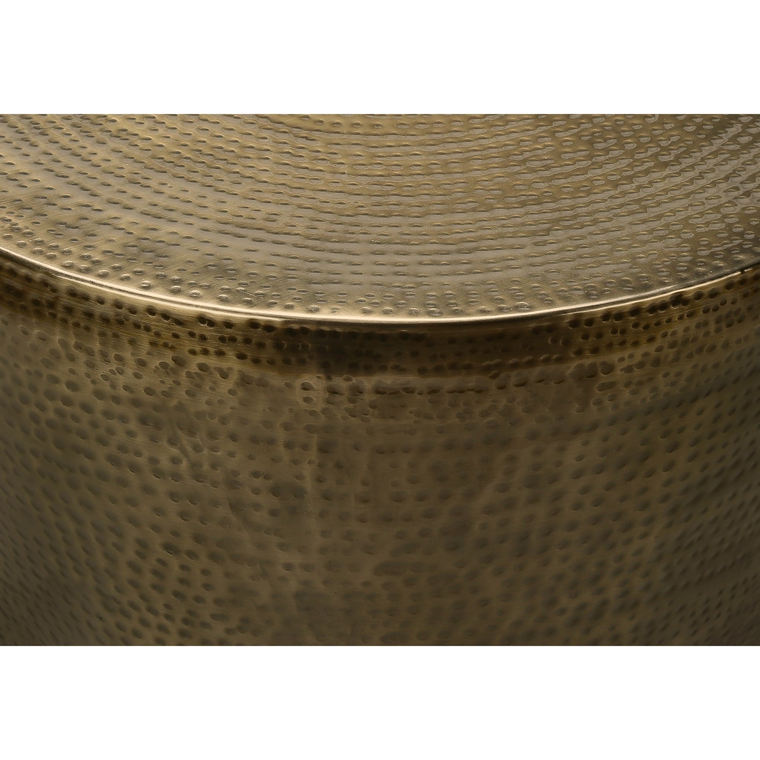 Monarch Specialties I 3923 - Accent Table, Drum, Side, End, Nightstand, Lamp, Living Room, Bedroom, Gold Metal, Contemporary, Modern