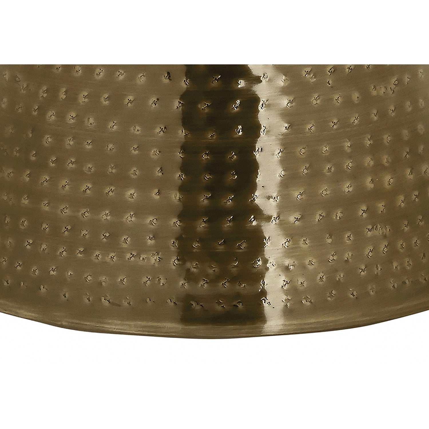 Monarch Specialties I 3927 - Table d'appoint, tambour, côté, extrémité, table de chevet, lampe, salon, chambre, métal doré, contemporain, moderne