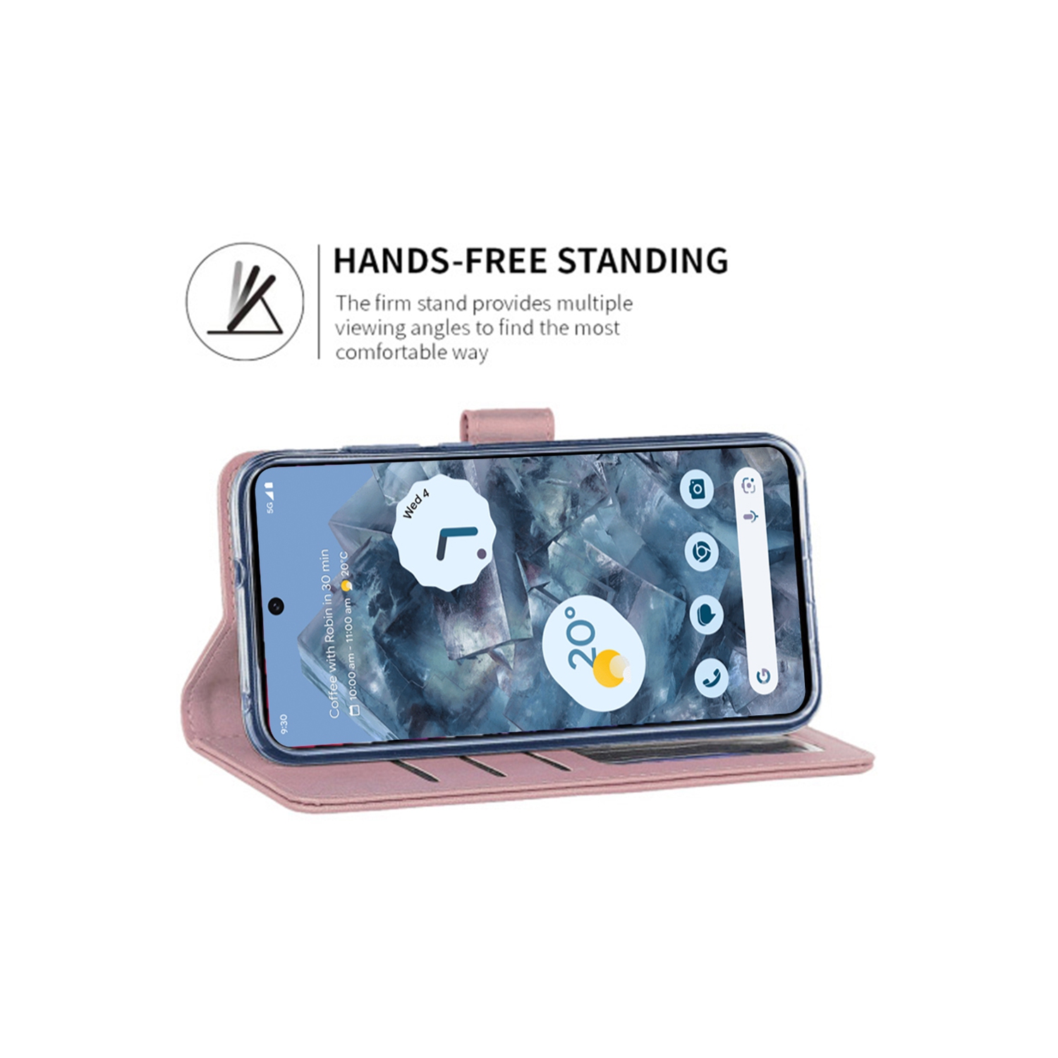 Étui-portefeuille magnétique XCRS, pochette en cuir de polyuréthane avec fente pour carte et support pour Google Pixel 8 Pro 2023