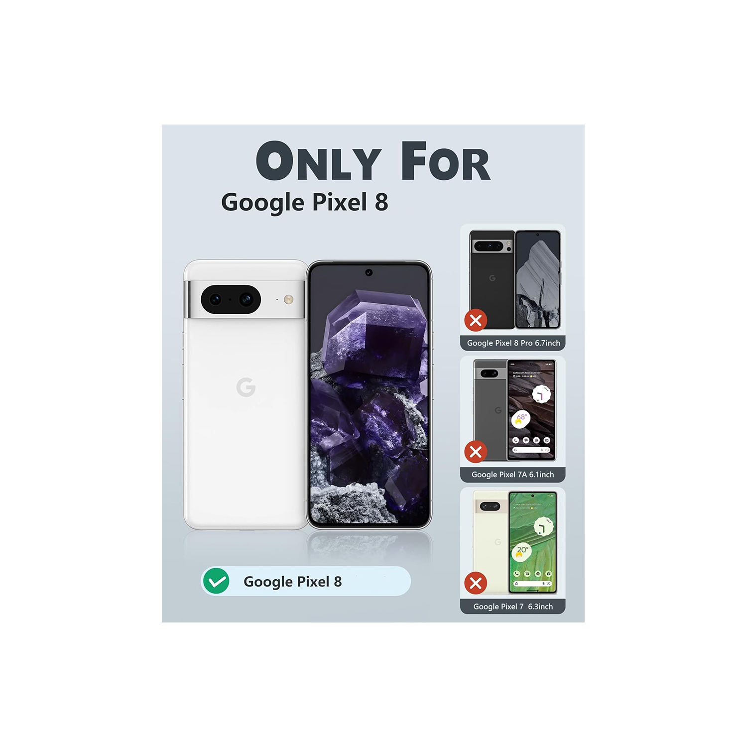 XCRS Folio Magnetic Wallet Cover, PU Leather Pouch with Card Slot and Stand Case for Google Pixel 8 2023