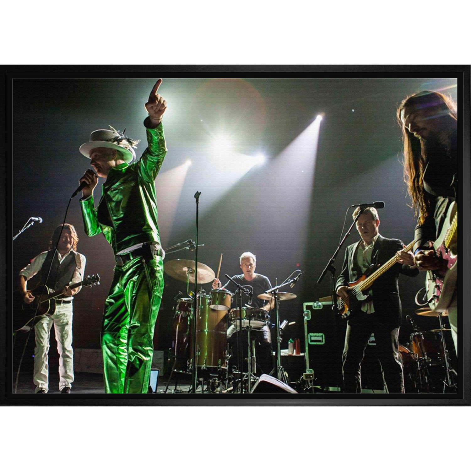 Oeuvre encadrée The Tragically Hip: Oeuvre encadrée avec photo du groupe de 20 x 29 po avec Gord en vert de Frameworth