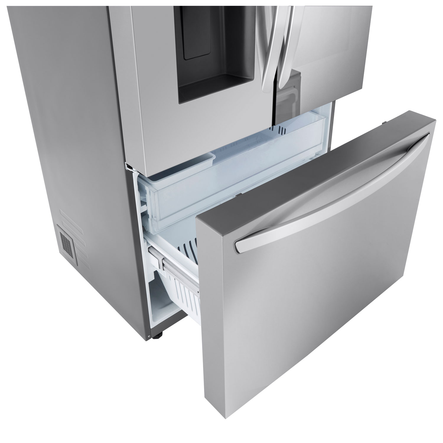 Réfrigérateur à deux portes à profondeur de comptoir MAX Smart Mirror InstaView 36 po 26 pi³ de LG - Acier inoxydable - Exclusivité BBY