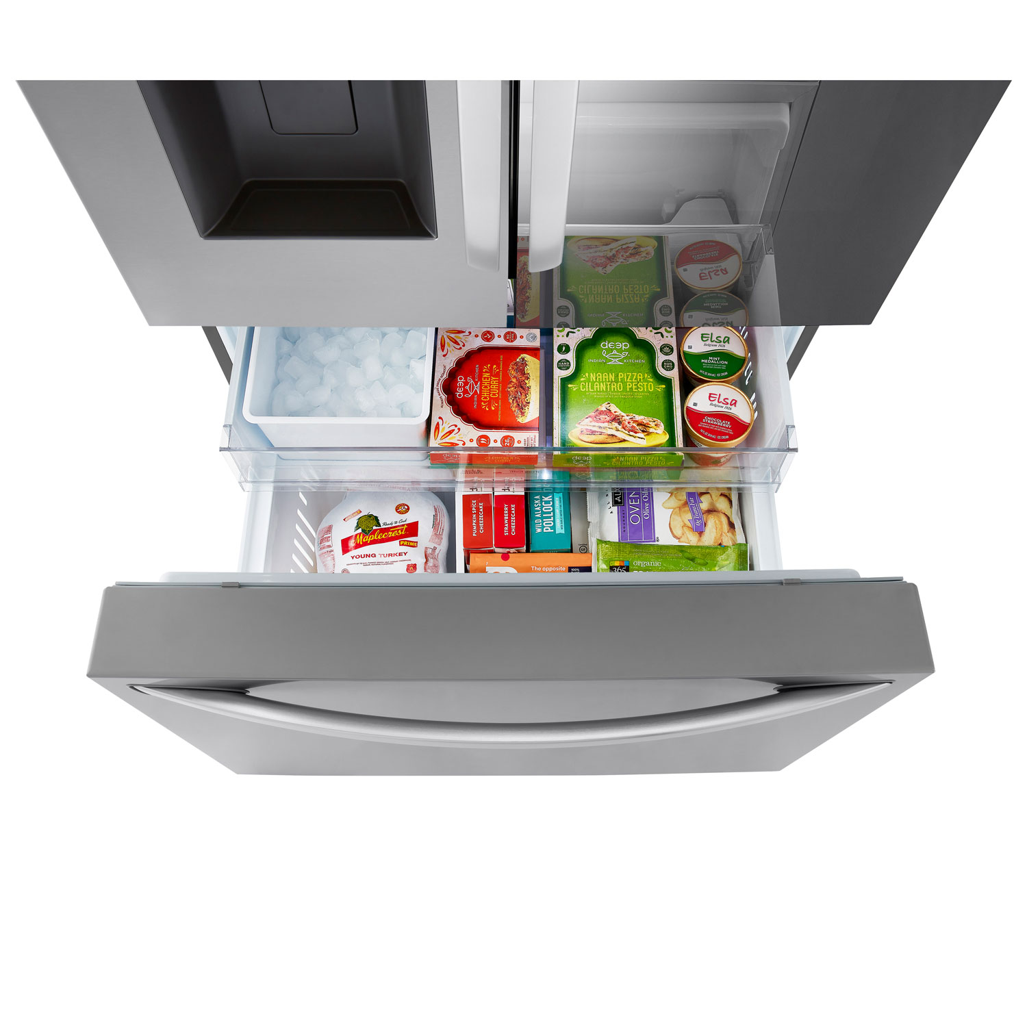 Réfrigérateur à deux portes à profondeur de comptoir MAX Smart Mirror InstaView 36 po 26 pi³ de LG - Acier inoxydable - Exclusivité BBY