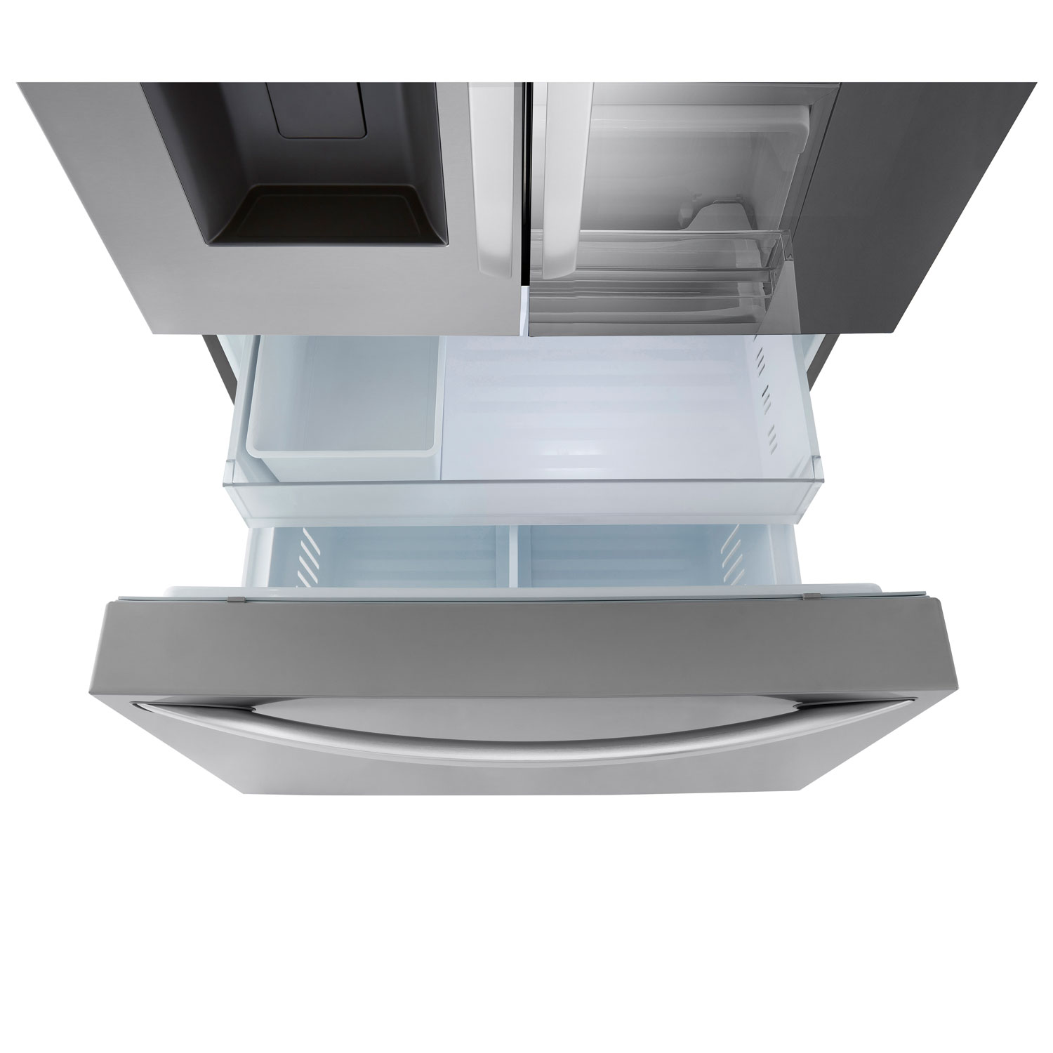 Réfrigérateur à deux portes à profondeur de comptoir MAX Smart Mirror InstaView 36 po 26 pi³ de LG - Acier inoxydable - Exclusivité BBY