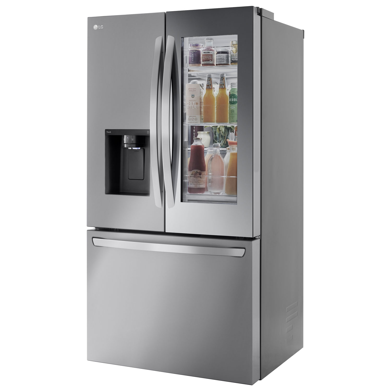 Réfrigérateur à deux portes à profondeur de comptoir MAX Smart Mirror InstaView 36 po 26 pi³ de LG - Acier inoxydable - Exclusivité BBY