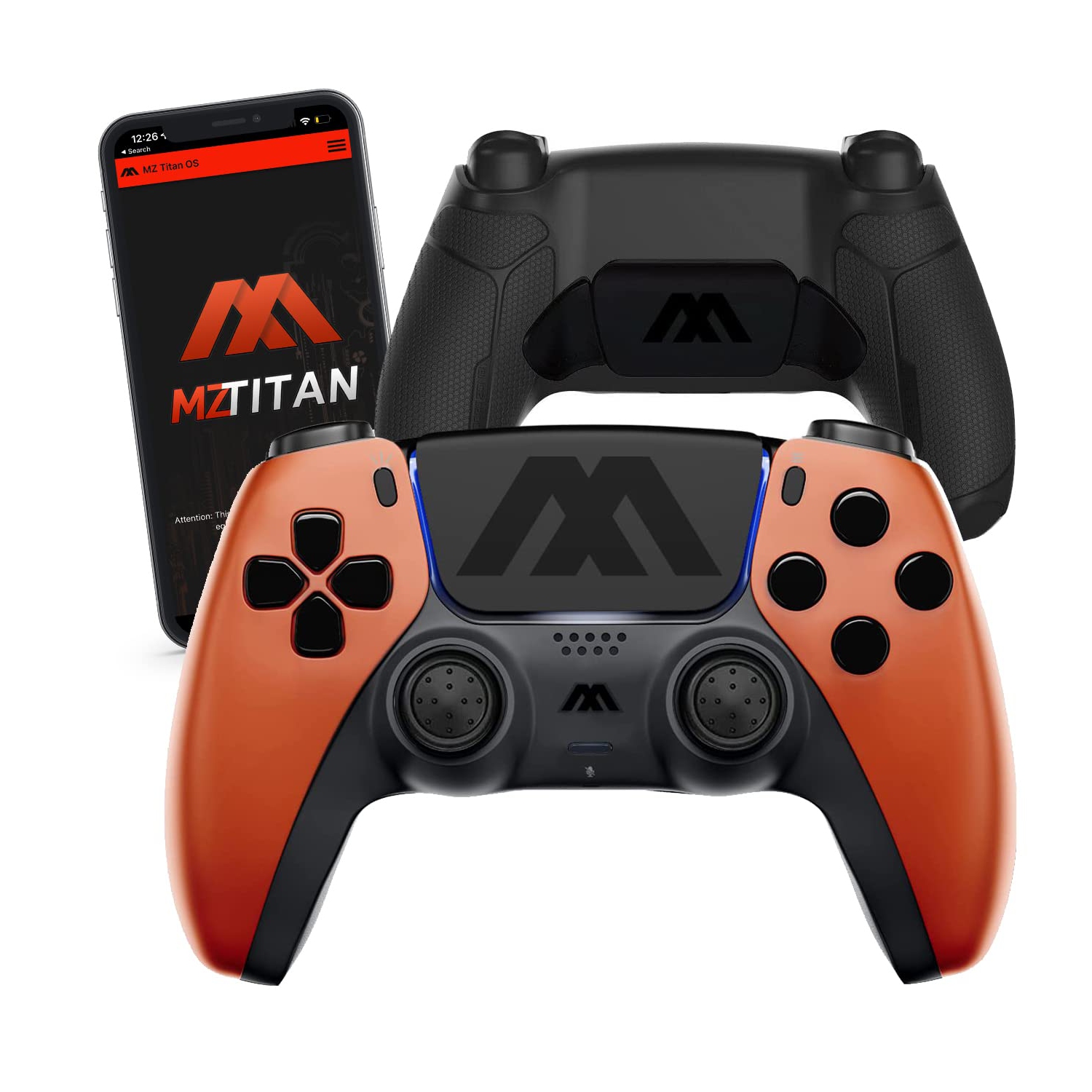 Orange Extreme ModdedZone Smart Modded Controller, Anti Recoil 2 Remap Buttons, Interchangeable Thumbsticks, Hair Triggers, Tactical Buttons