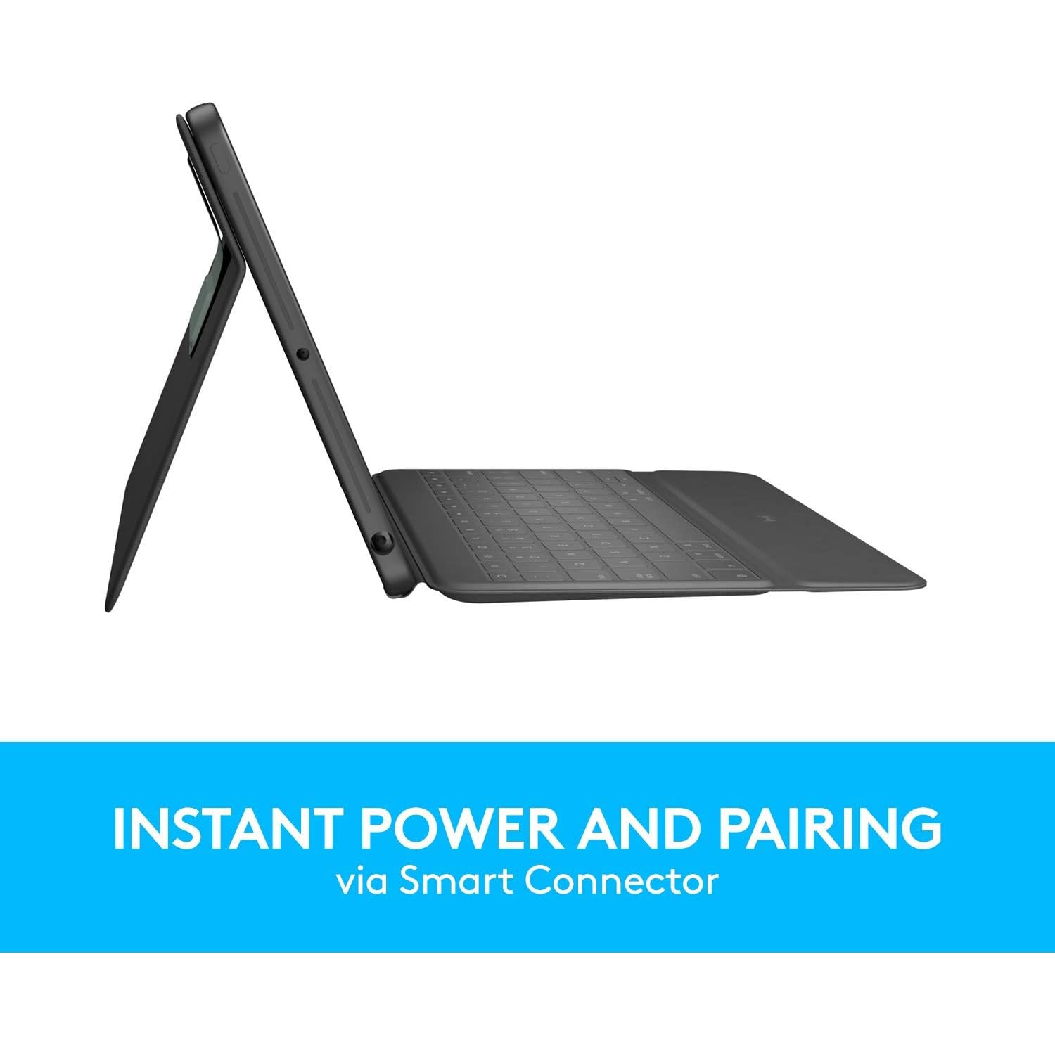 Étui-clavier robuste folio de Logitech pour iPad de 10,2&nbsp;po avec connecteur intelligent et clavier résistant aux éclaboussures (920-009312)