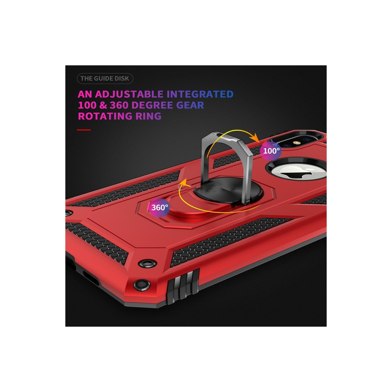 XCRS – Couverture de protection mince à double couche Armor, anneau magnétique intégré, béquille rotative à 360°, étui de protection contre les