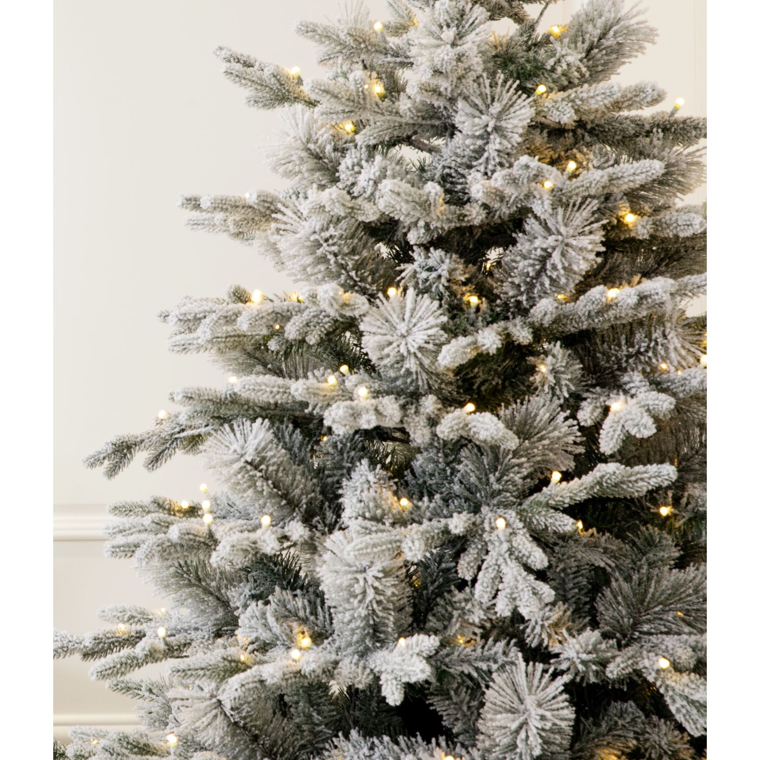 Holiday Stuff 7' Alaska Flocked Spruce Christmas Tree Pre-lit with Warm White LED lights